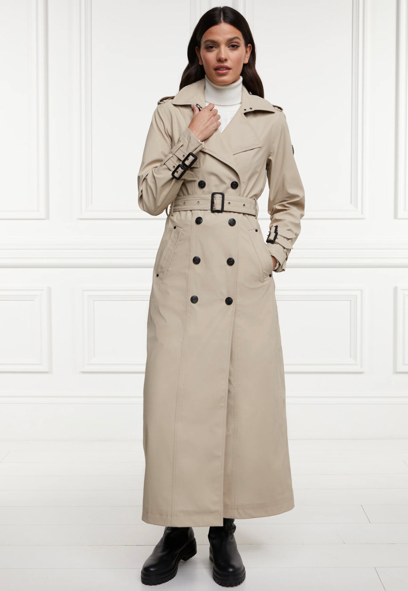 Holland Cooper Kendall Waterproof Full Length Trench Coat - Stone