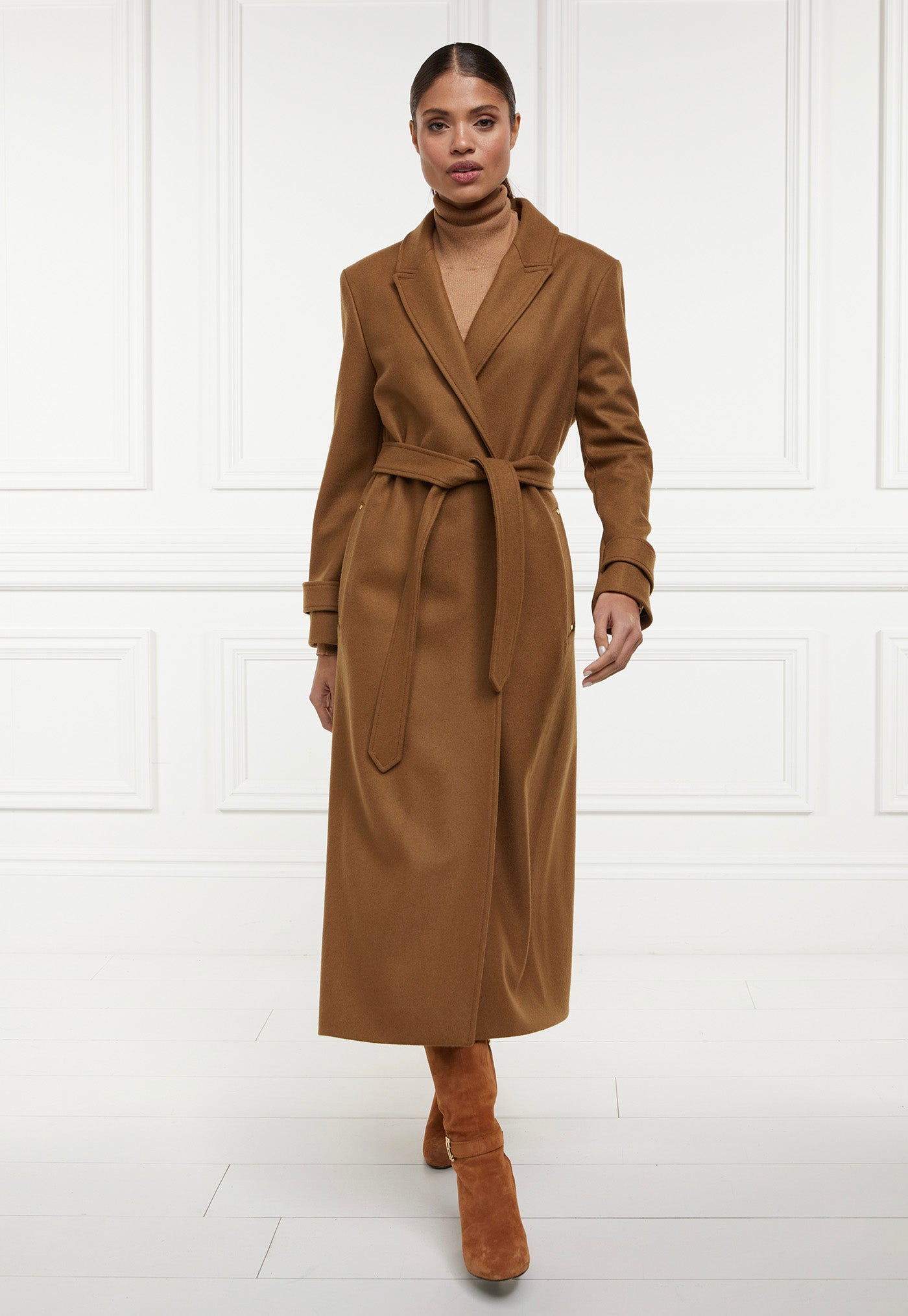 Dark camel sale trench coat