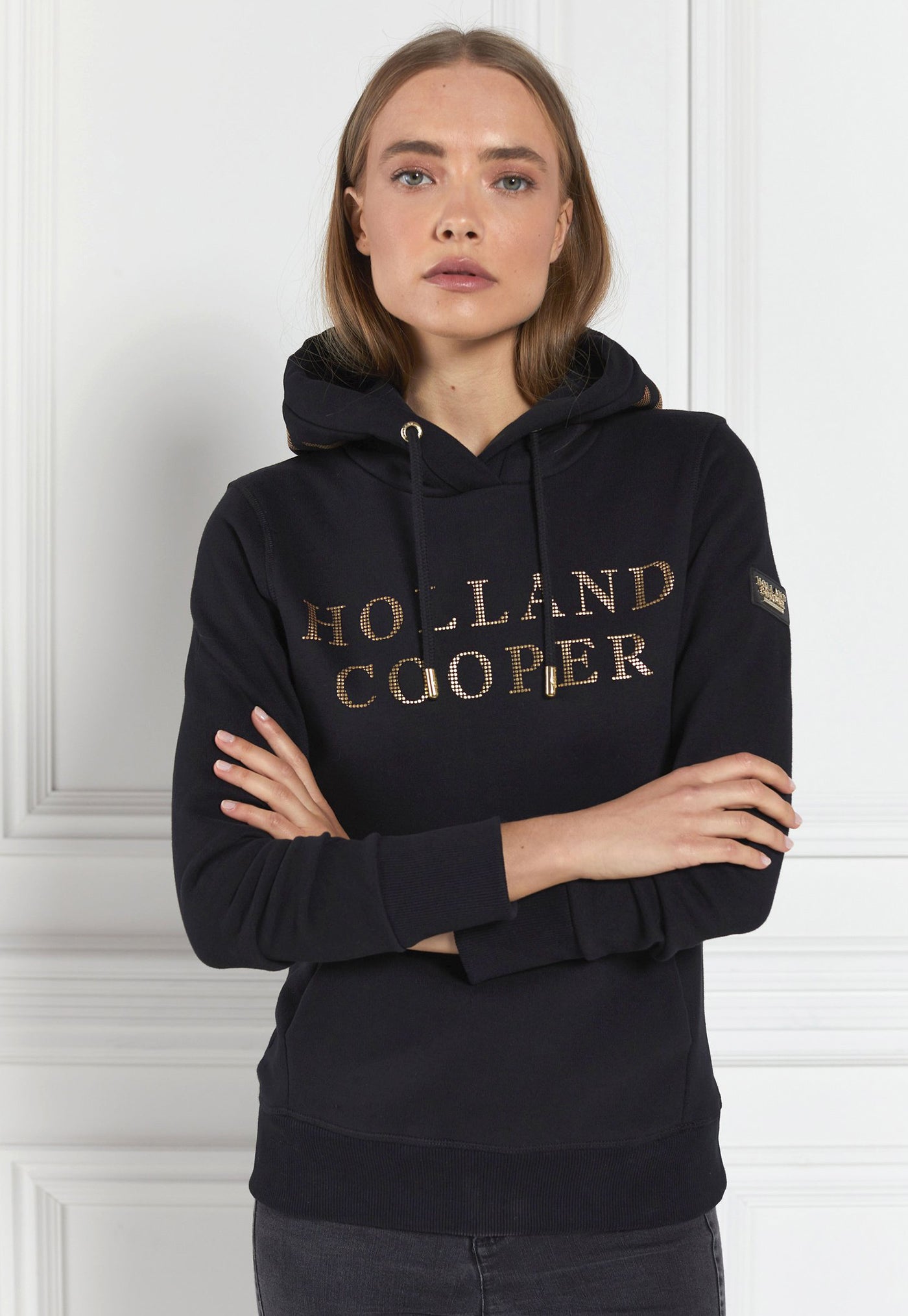 Holland Cooper Essential Hoodie Black Gold