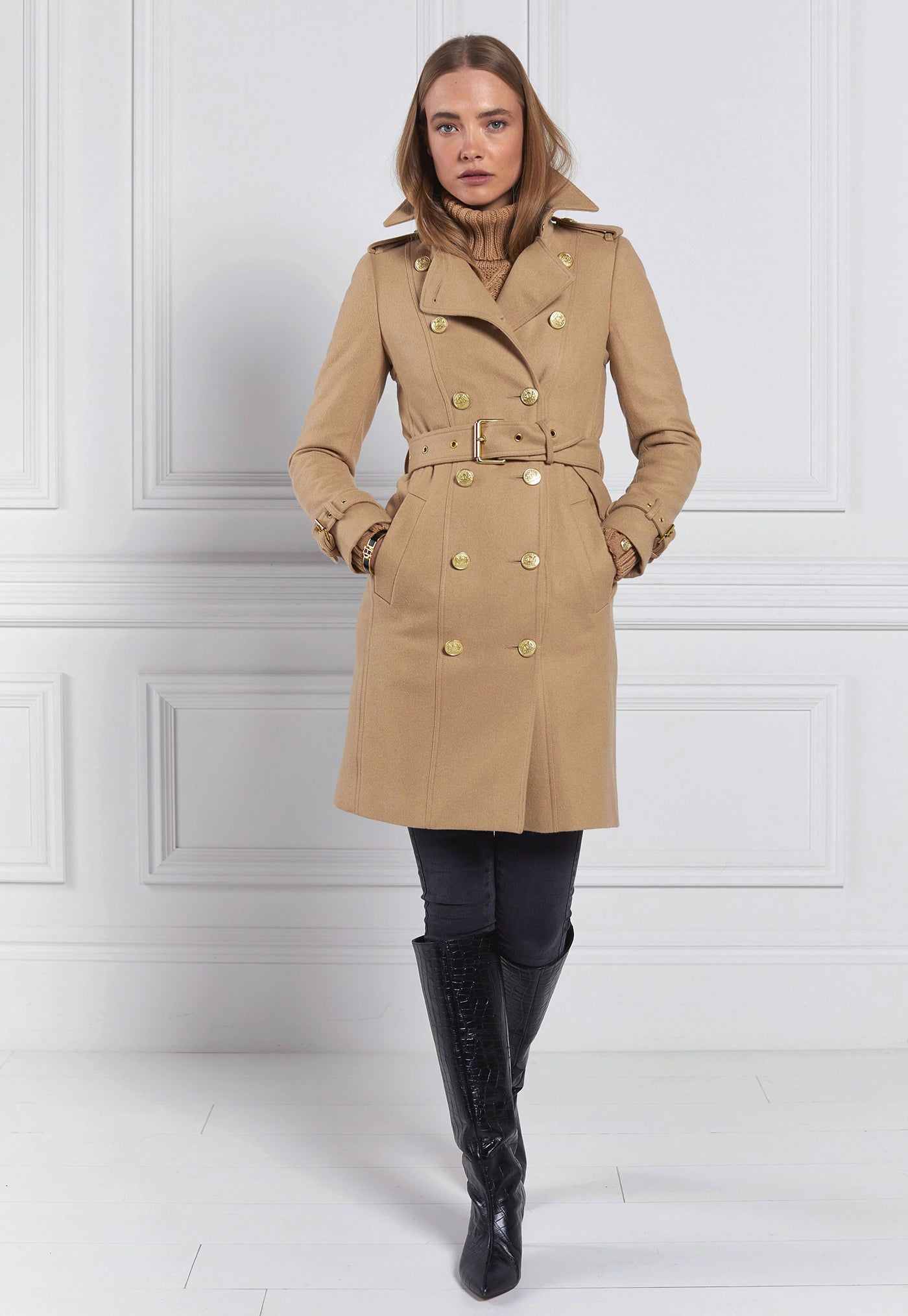 Camel trench store coats