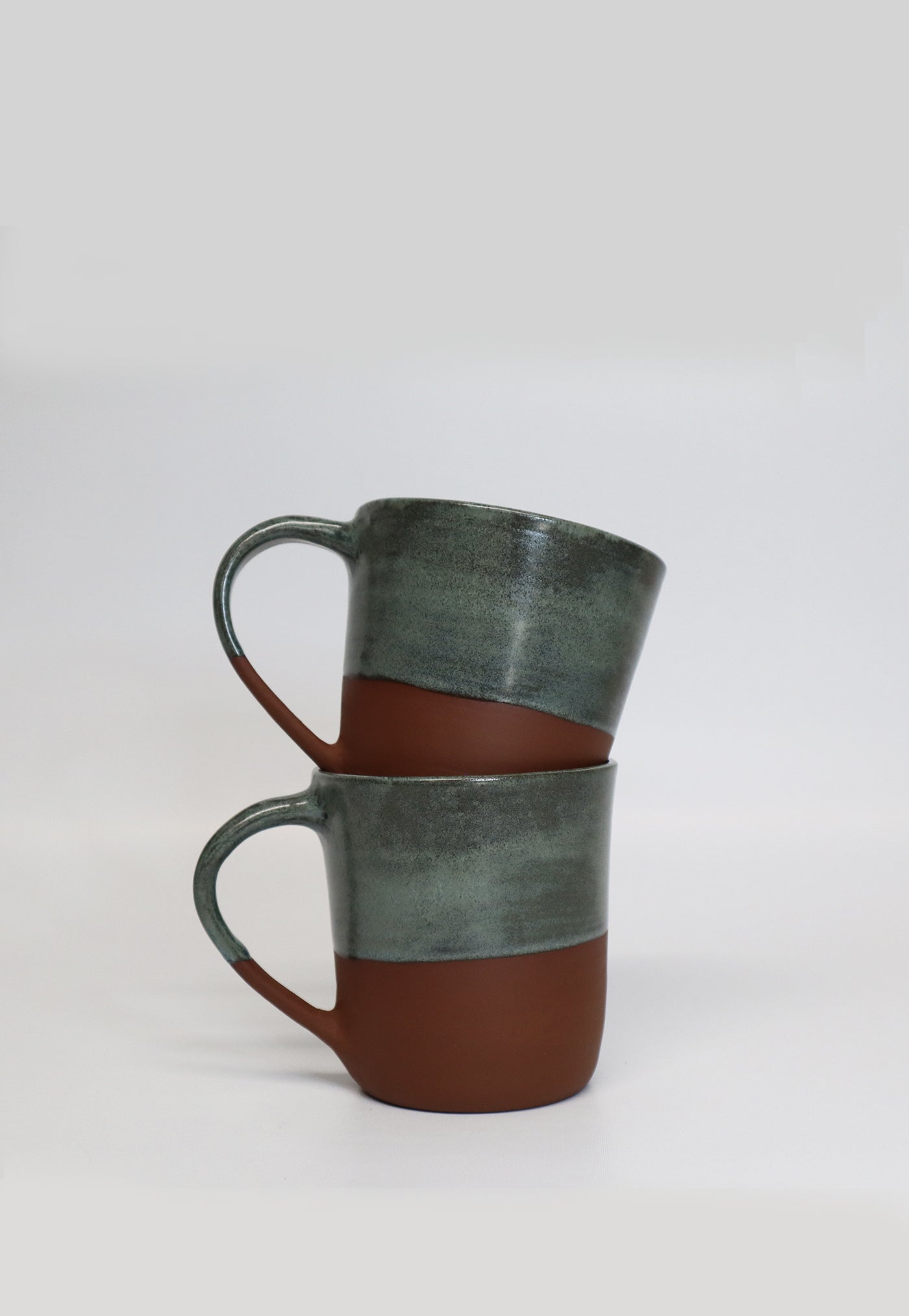 Mug With Handle 300ml - Forest Green/Terracotta sold by Angel Divine