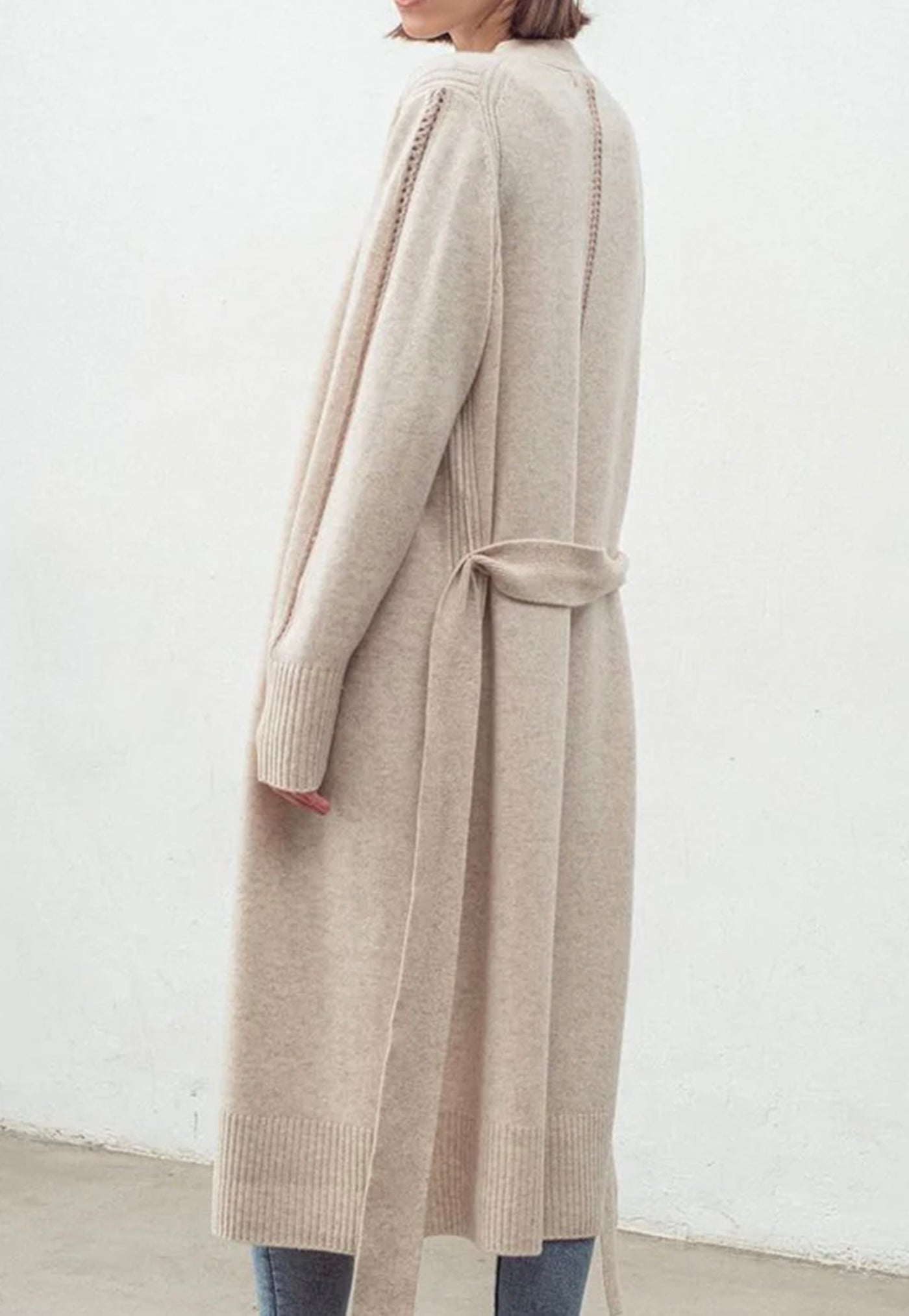 N.168 Long Cashmere Blend Cardigan - Shell