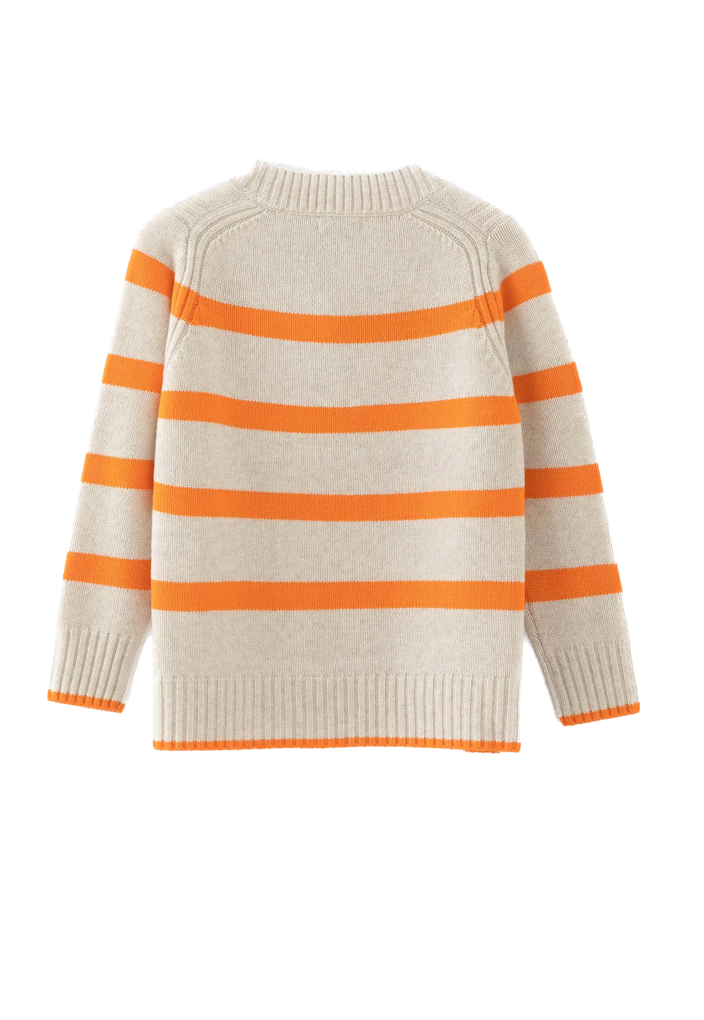 N.327 Cashmere Blend Stripe V Neck - Citrus Flash