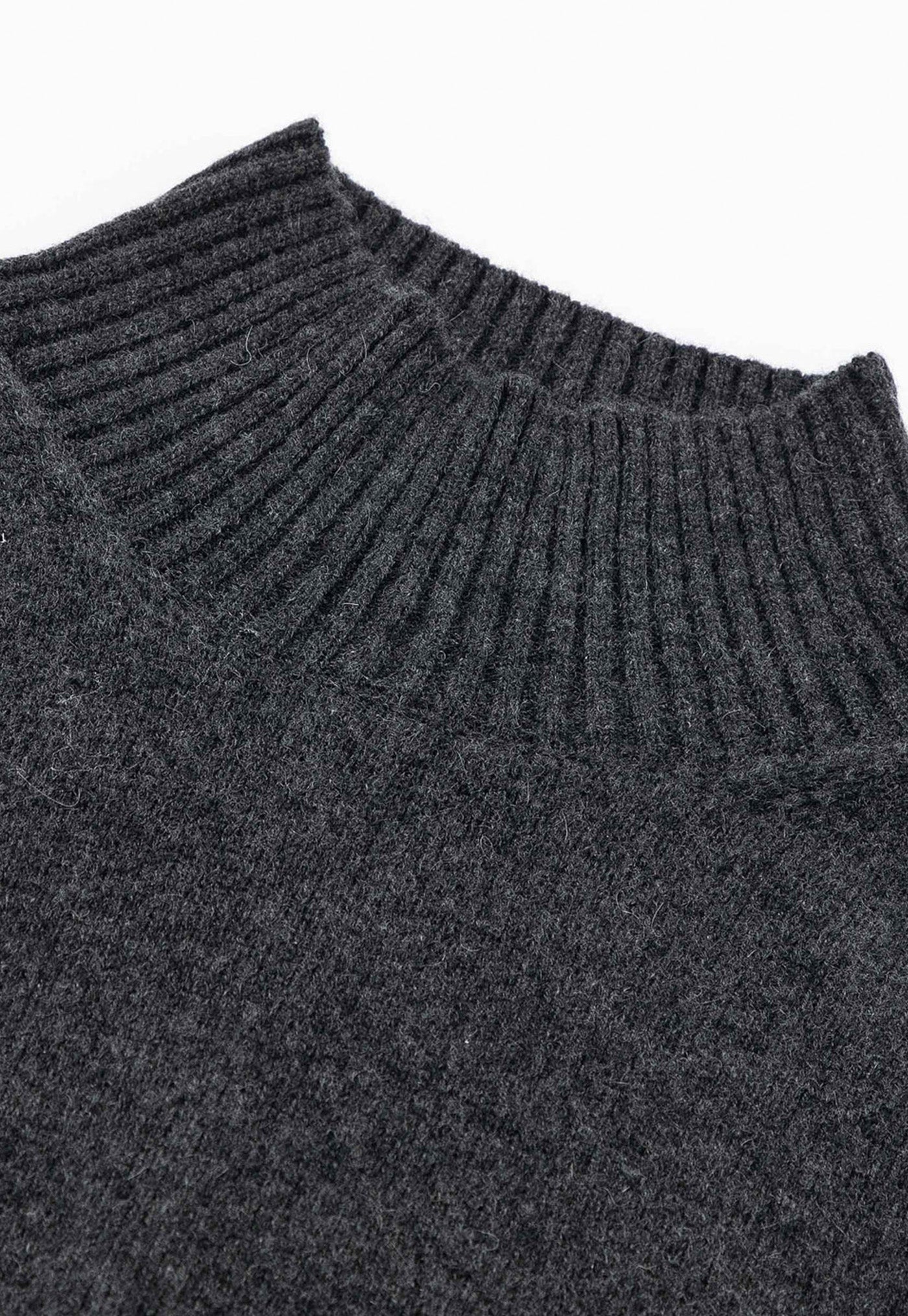 N.121 Cashmere Blend Ribbed Funnel - Dark Marle Grey sold by Angel Divine