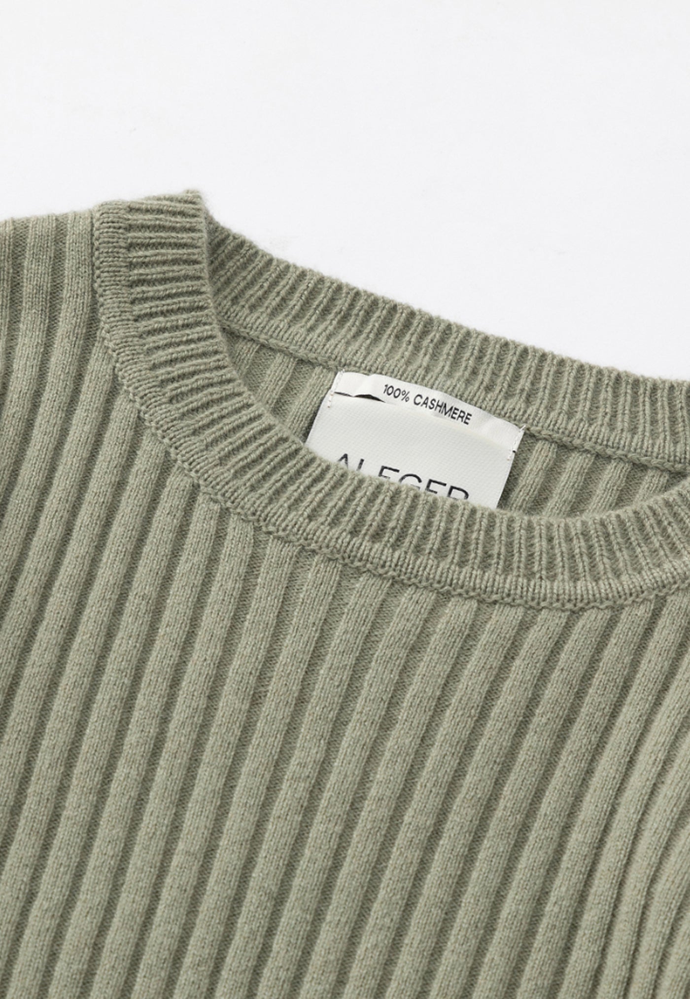 N.289 Cashmere Ribbed Long Sleeve Tee - Dark Moss