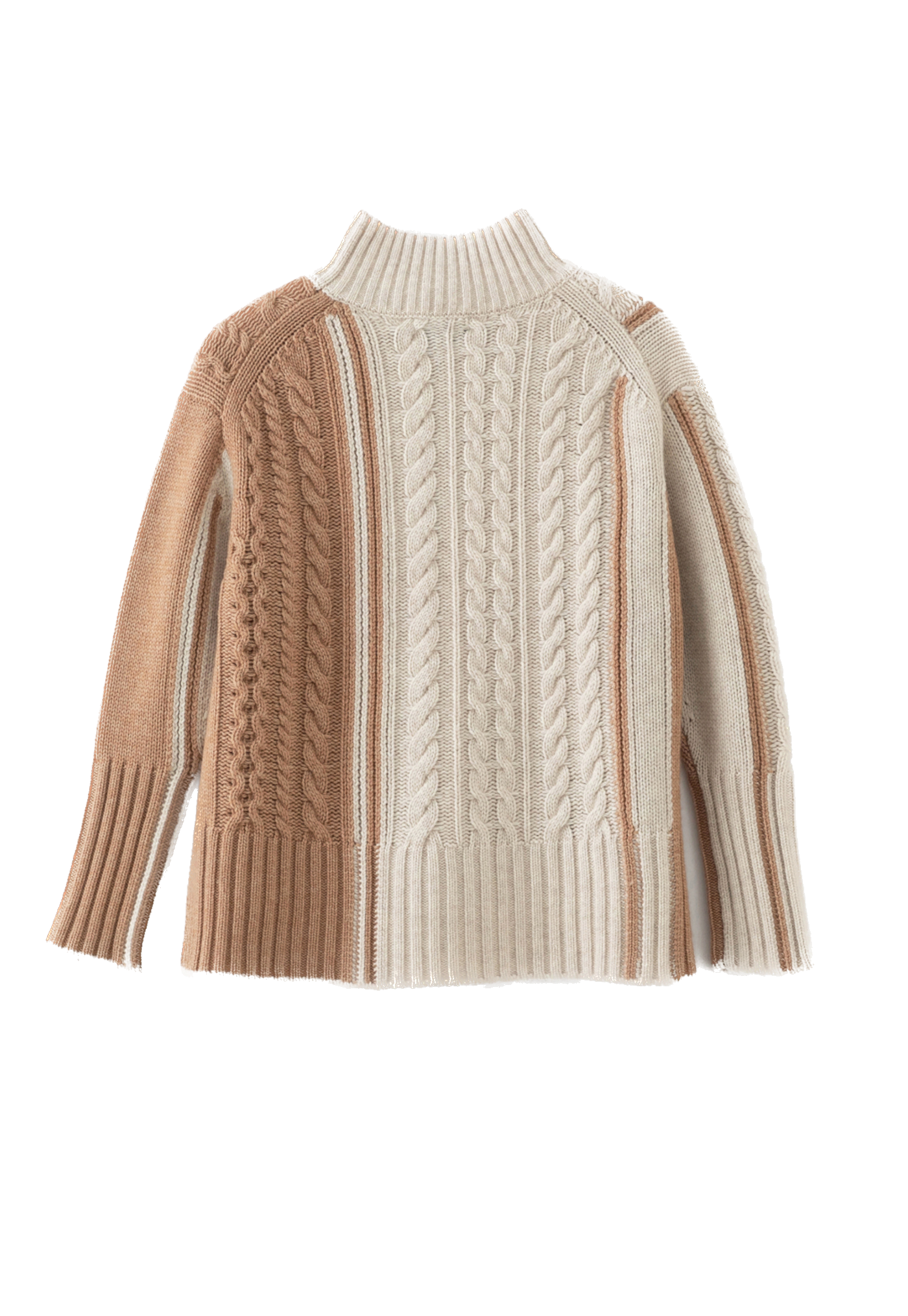 N.324 Cashmere Blend Funnel Neck - Almond