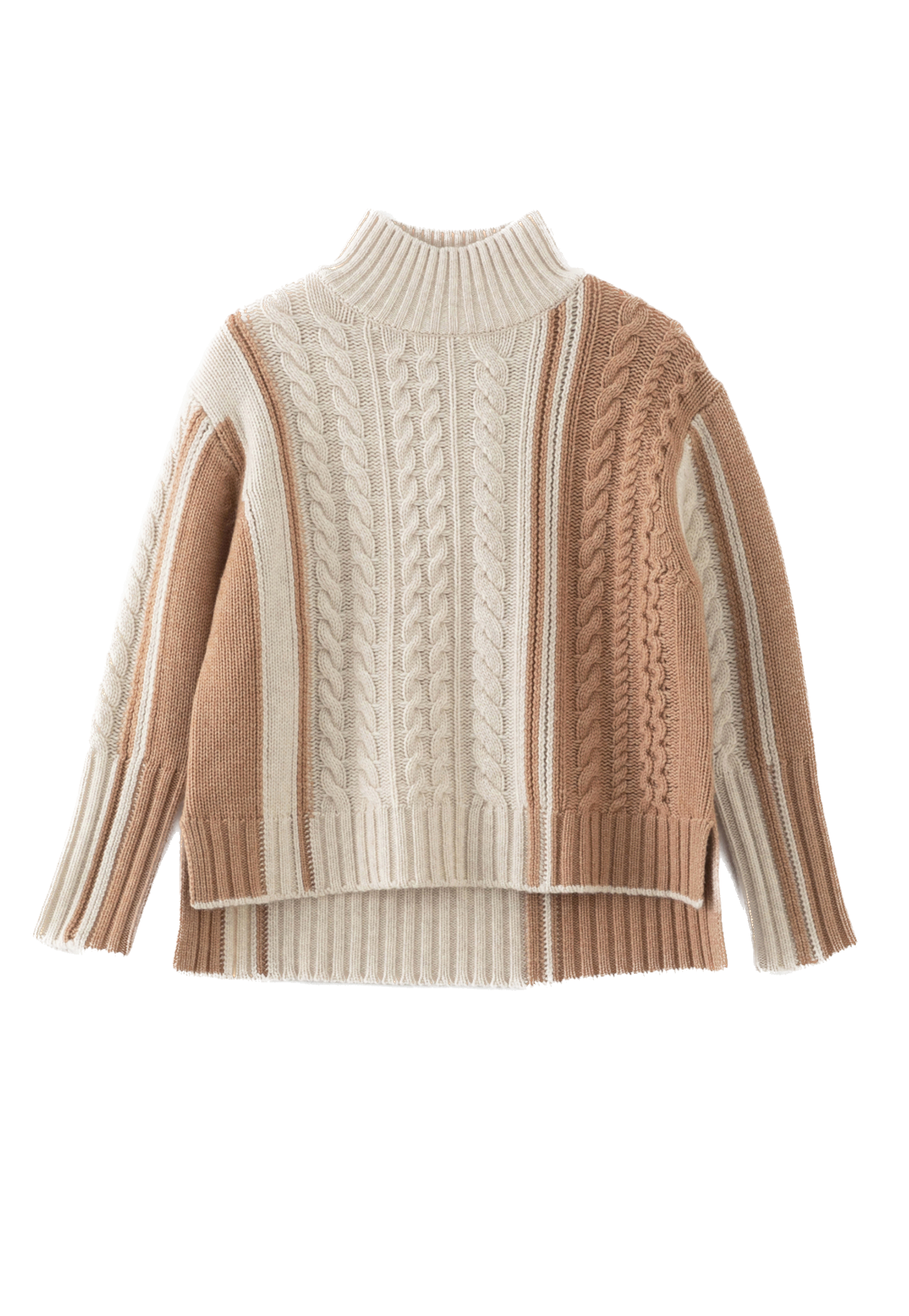 N.324 Cashmere Blend Funnel Neck - Almond