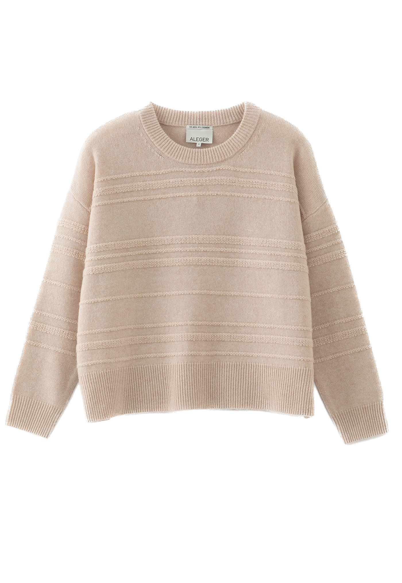 N.330 Cashmere Blend Oversized Crew Neck - Shell Beige