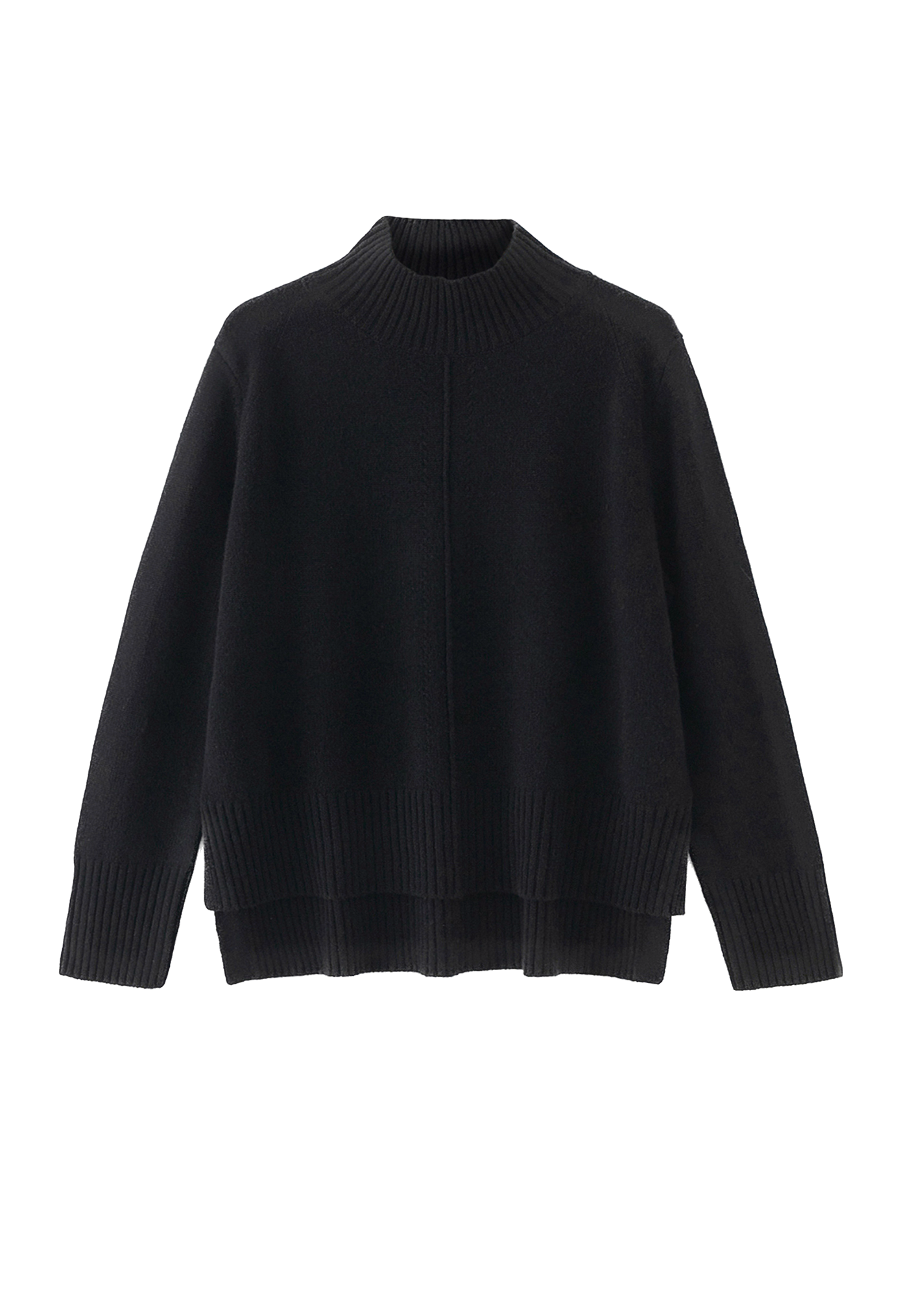 N.93 Cashmere Blend Funnel neck - Black