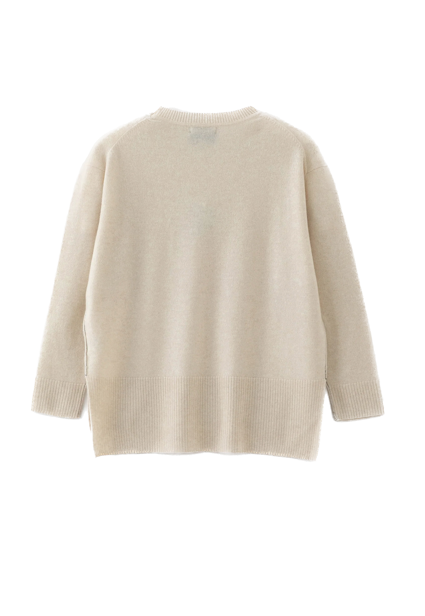 N.284 Cashmere High Low Crew - Pearl Shell