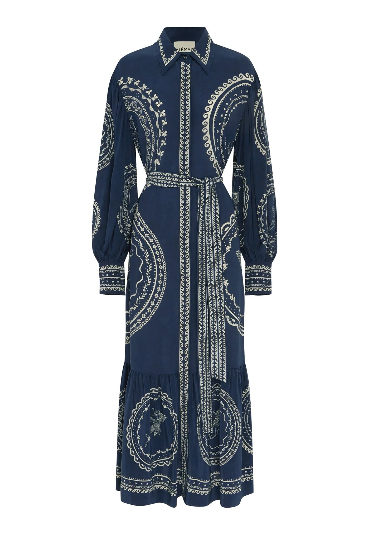 Oceane Silk Shirtdress - Blue