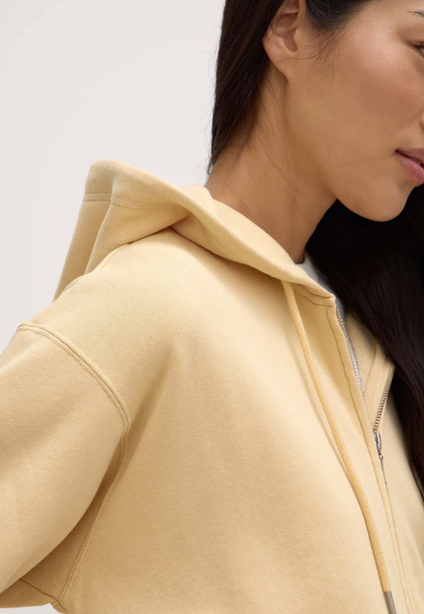 Louisa Hooded Zip Sweater - Chamomile