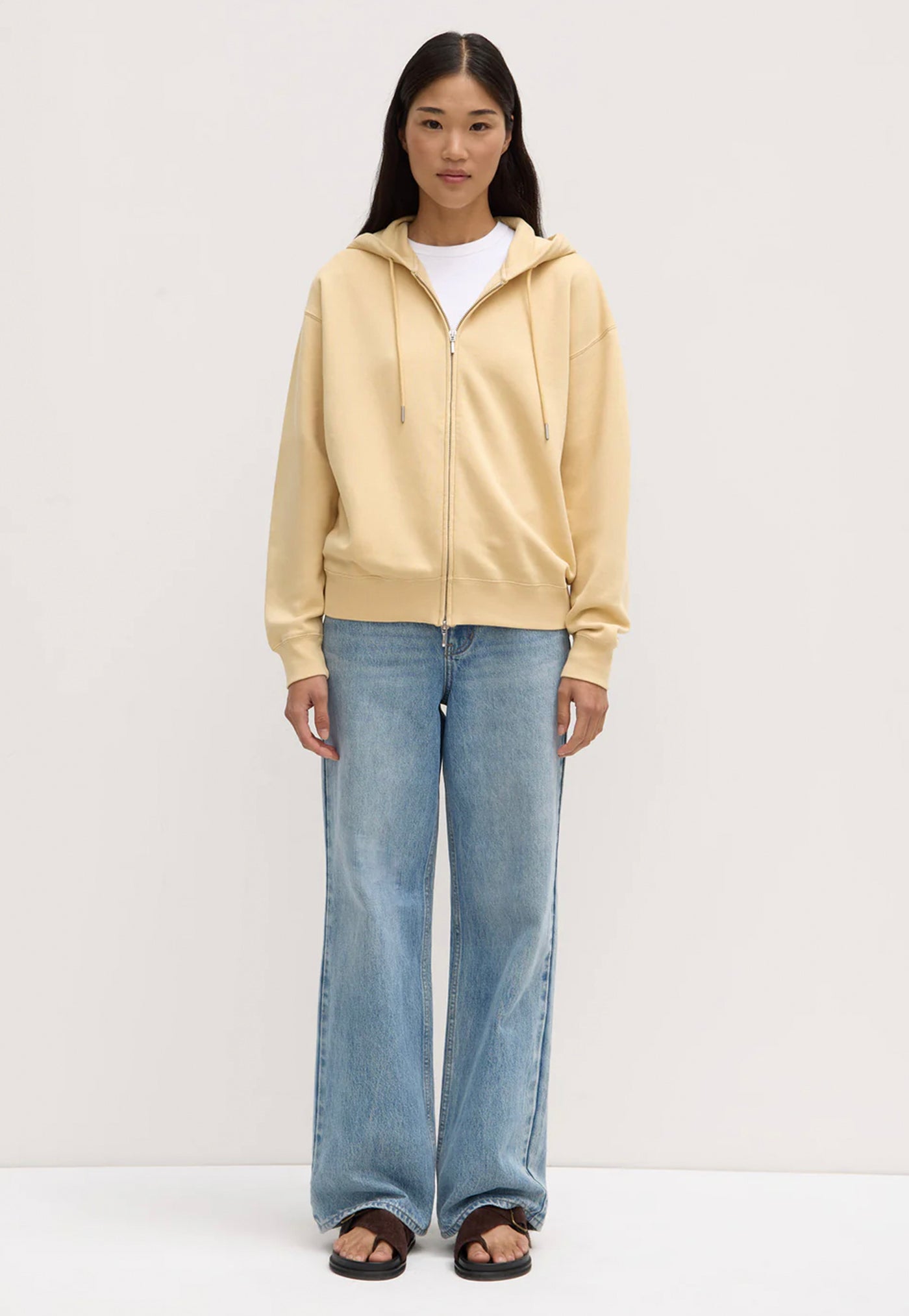 Louisa Hooded Zip Sweater - Chamomile