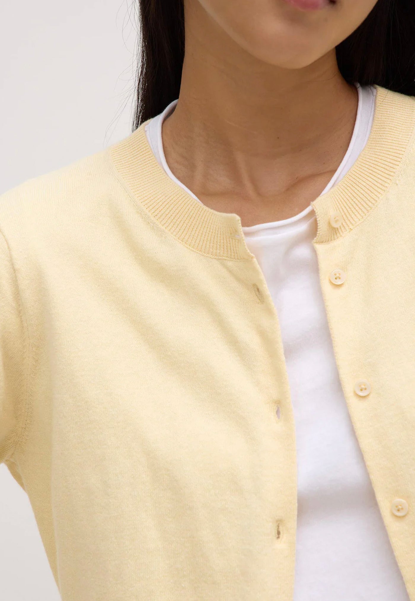 Semra Cotton Cashmere Cardigan - Chamomile