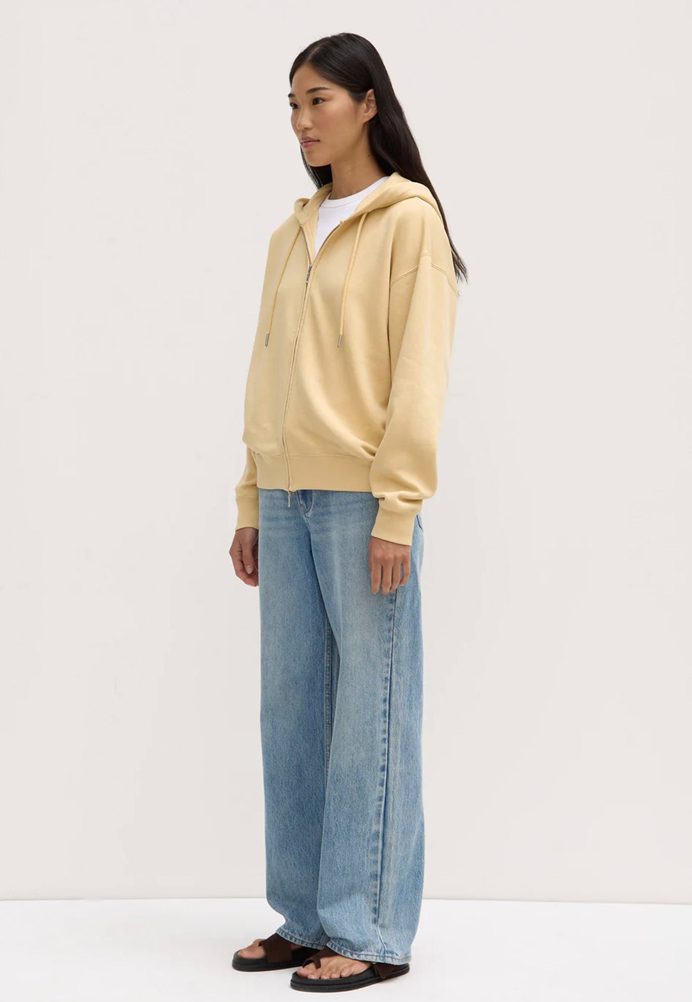 Louisa Hooded Zip Sweater - Chamomile