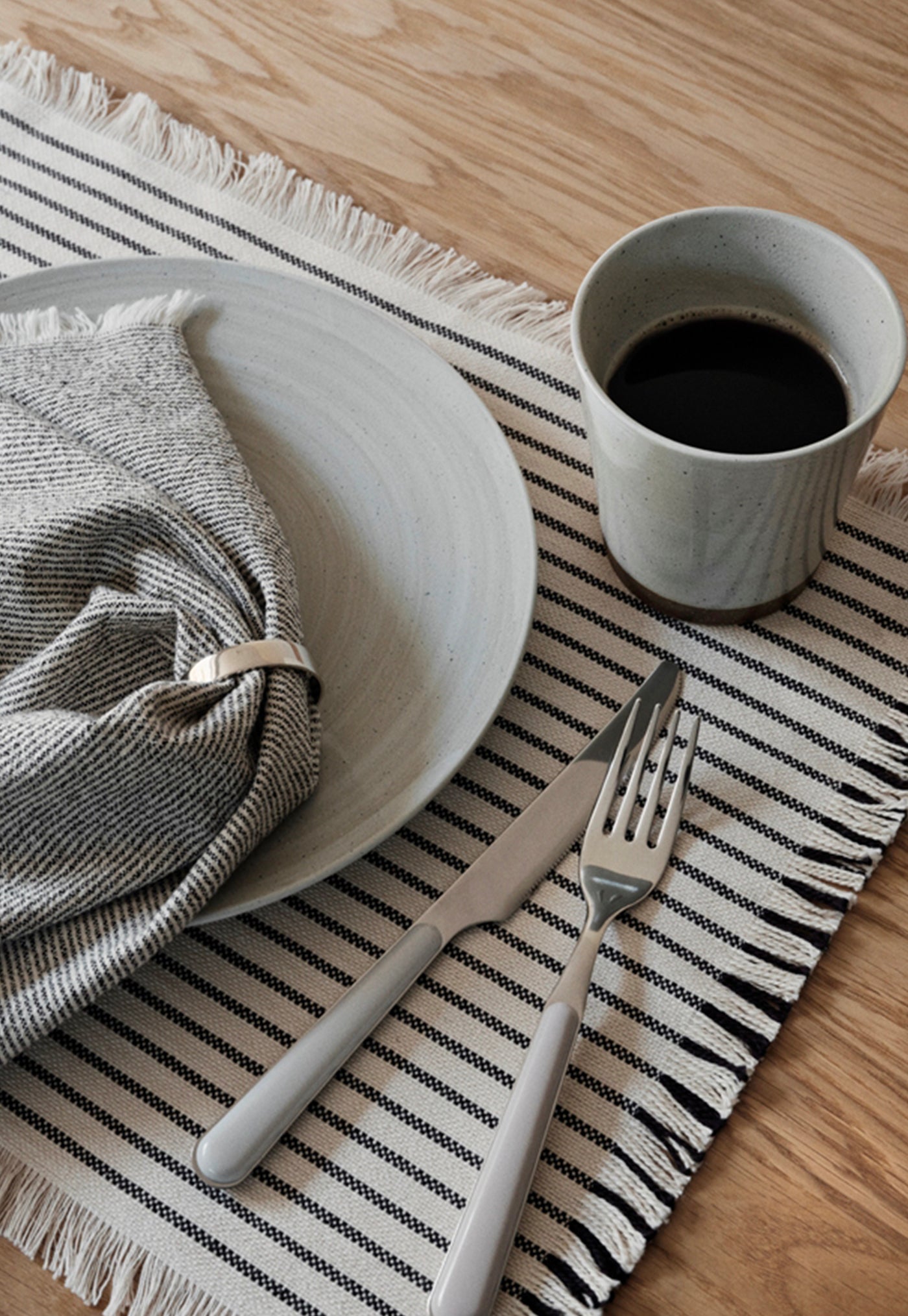 Elouise Placemat - Off White/Black - Set of 2 sold by Angel Divine