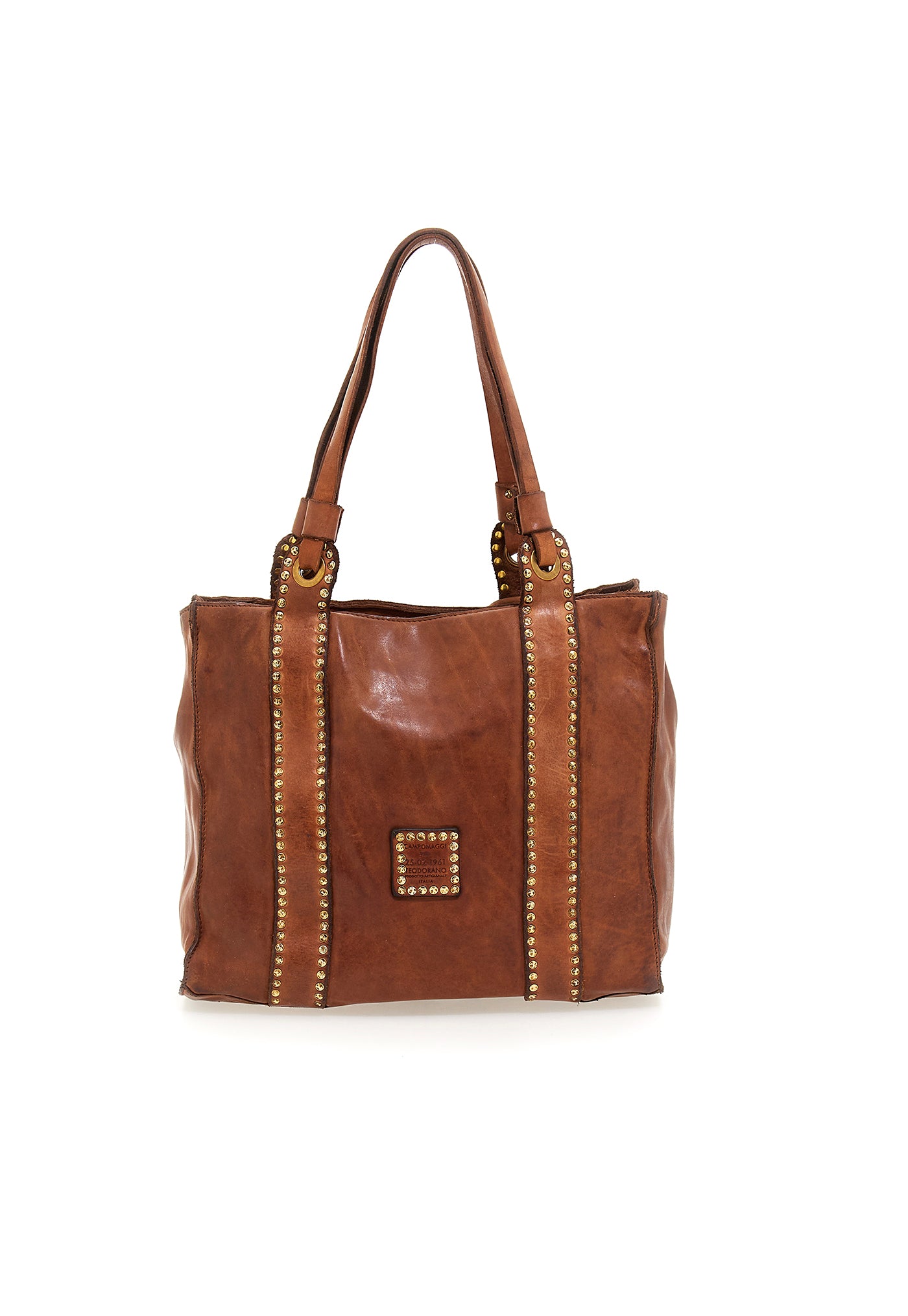 Mix Studs Shopping Bag - Cognac sold by Angel Divine