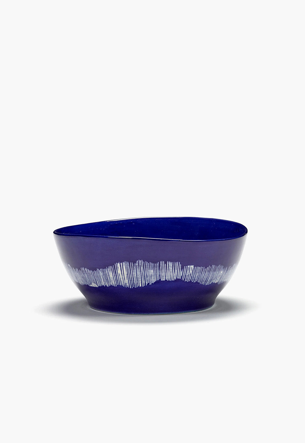 Feast Bowl L Dark Blue Swirl - Stripes White - Set Of 4 sold by Angel Divine