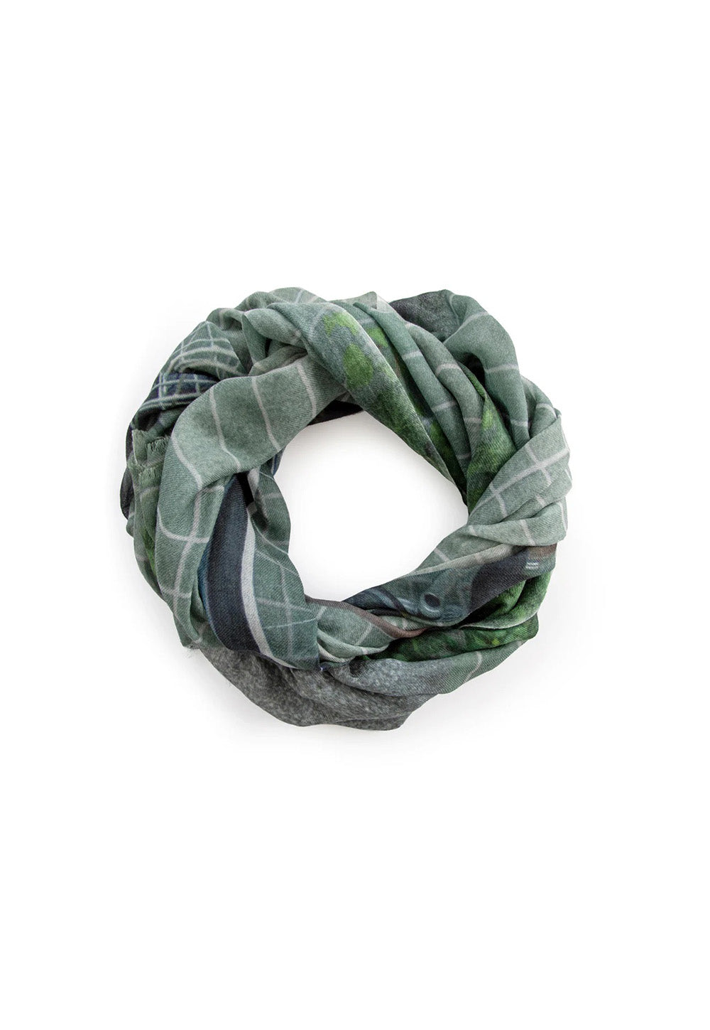 Nippori Wheels - Skinny Wool Scarf