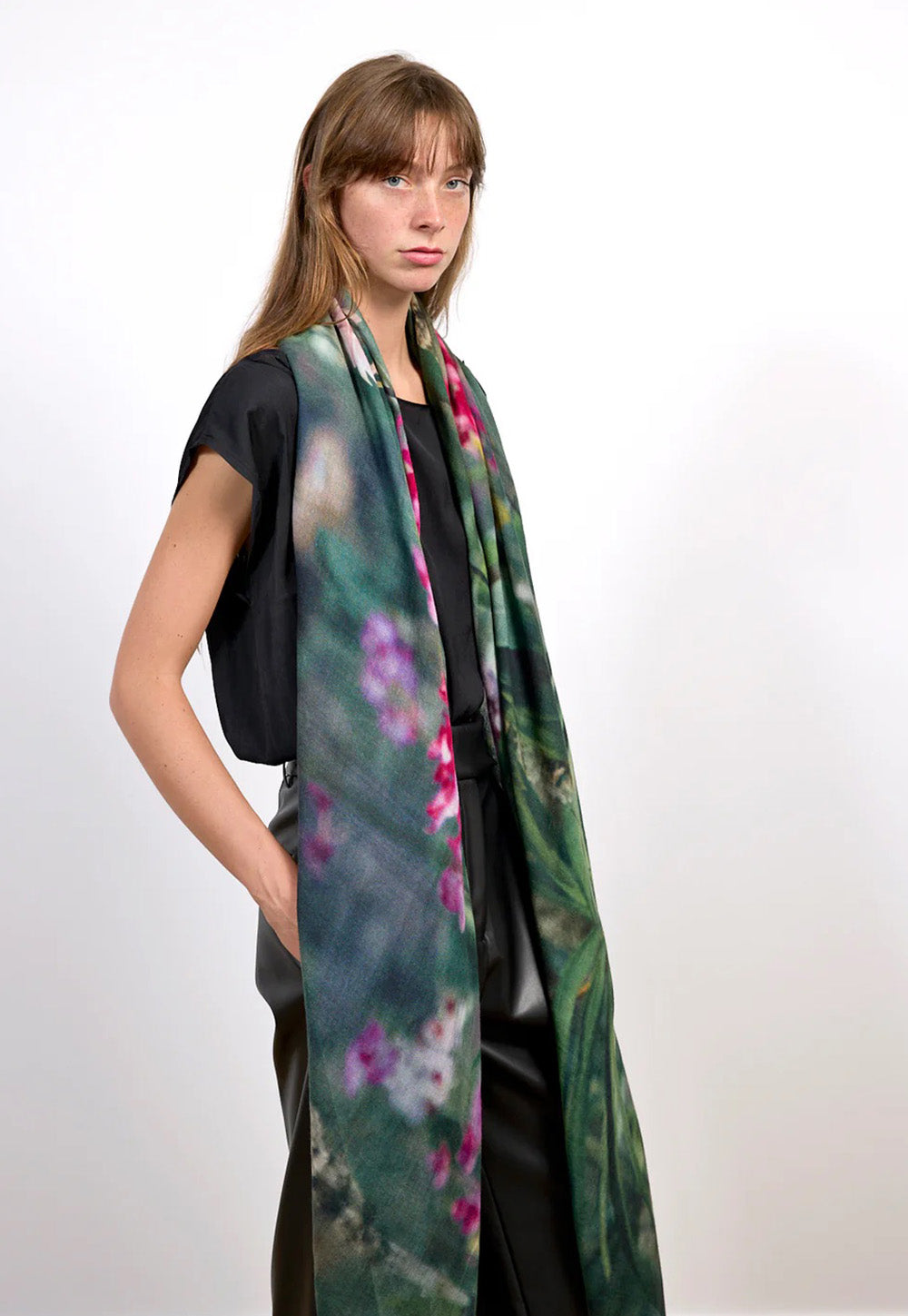 Orchid Jungle Oversized Wool Scarf