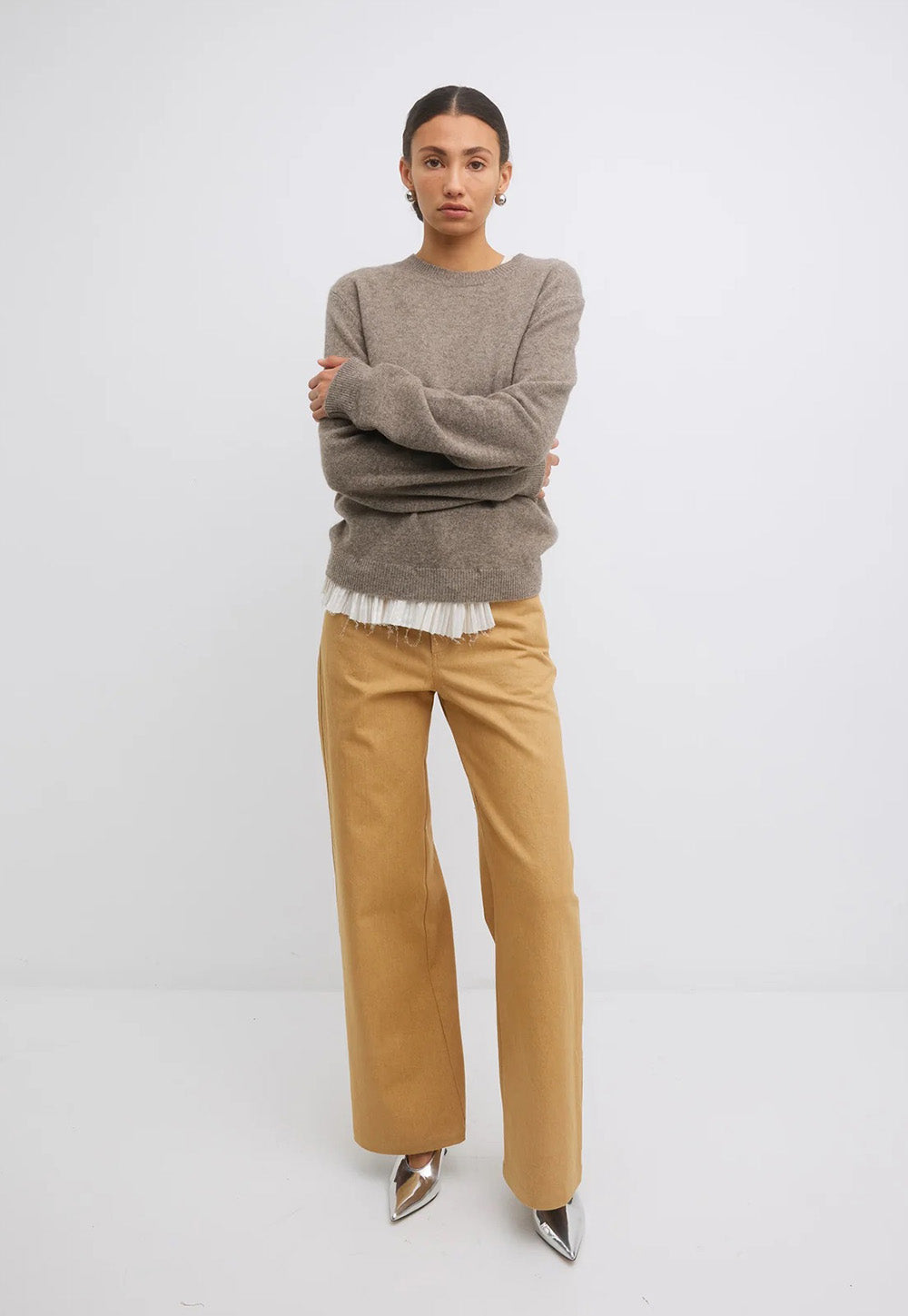 Freddie Jumper - Tobacco With Ruffle Trim