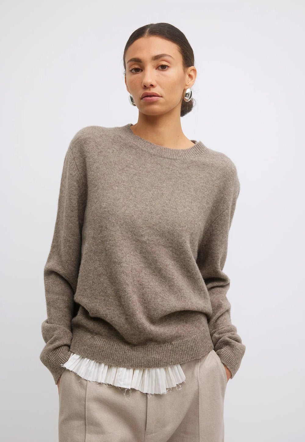 Freddie Jumper - Tobacco With Ruffle Trim