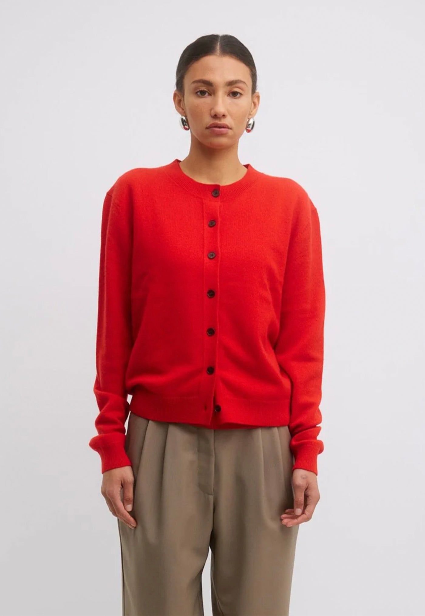 Farrah Knit Cardi - Lipstick Red