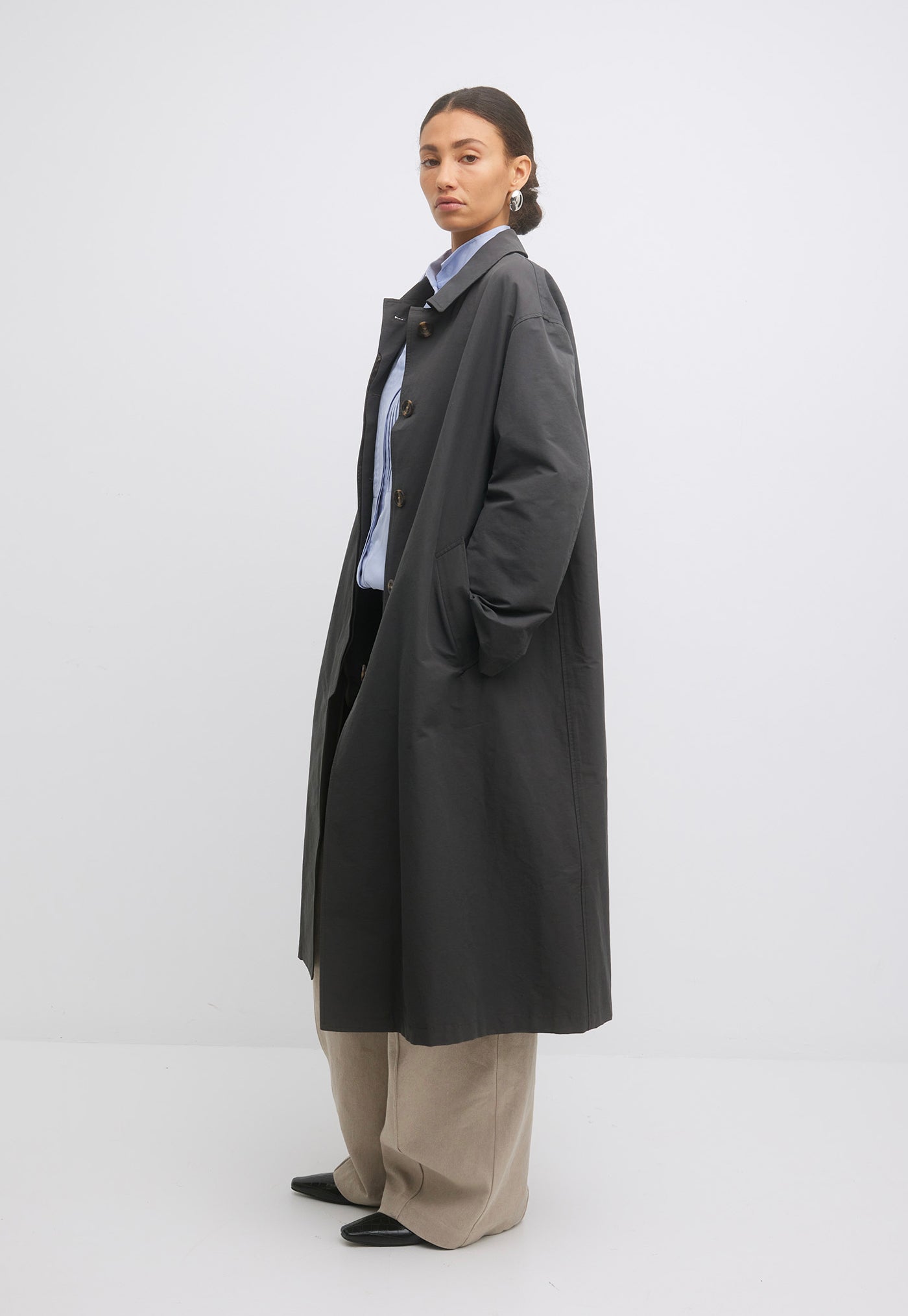 Franca Coat - Washed Black/Taupe