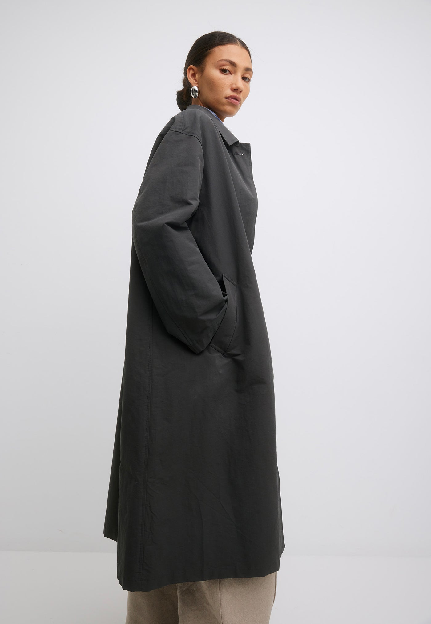 Franca Coat - Washed Black/Taupe