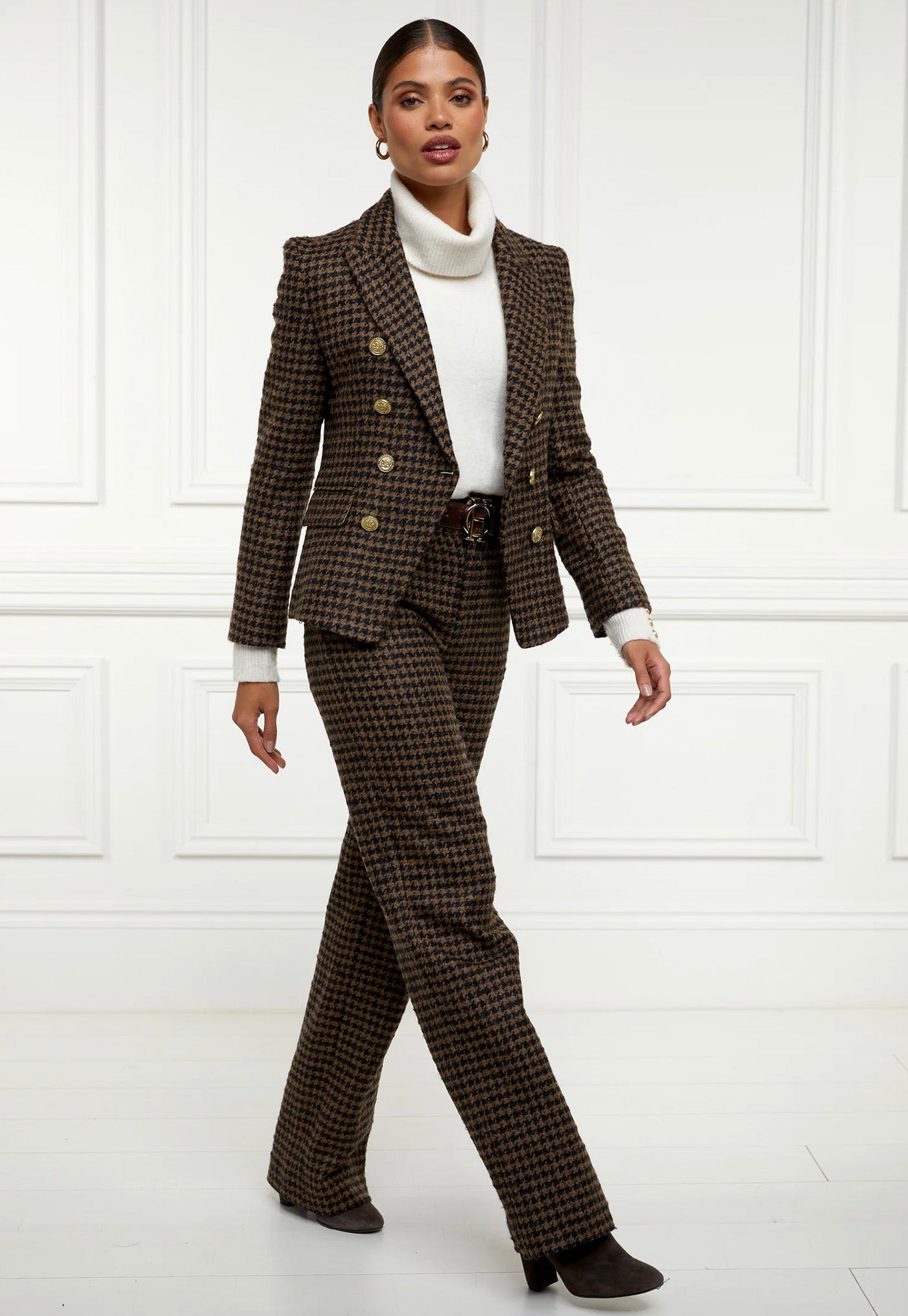 Knightsbridge Blazer - Chocolate Houndstooth