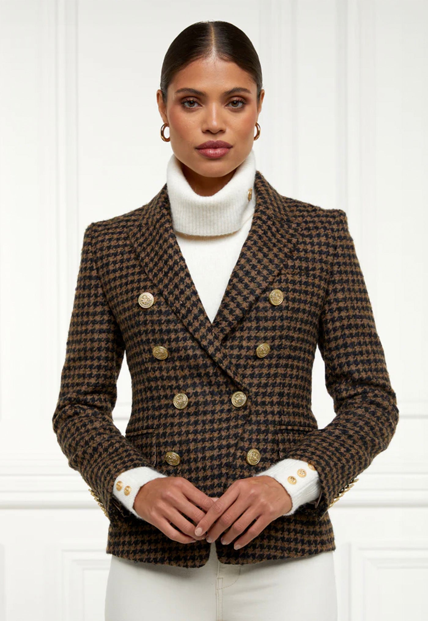 Knightsbridge Blazer - Chocolate Houndstooth