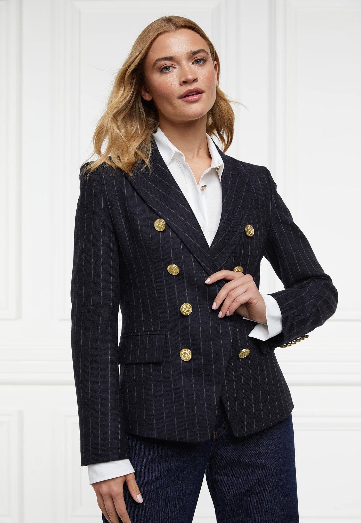 Knightsbridge Blazer - Navy Chalk Pinstripe