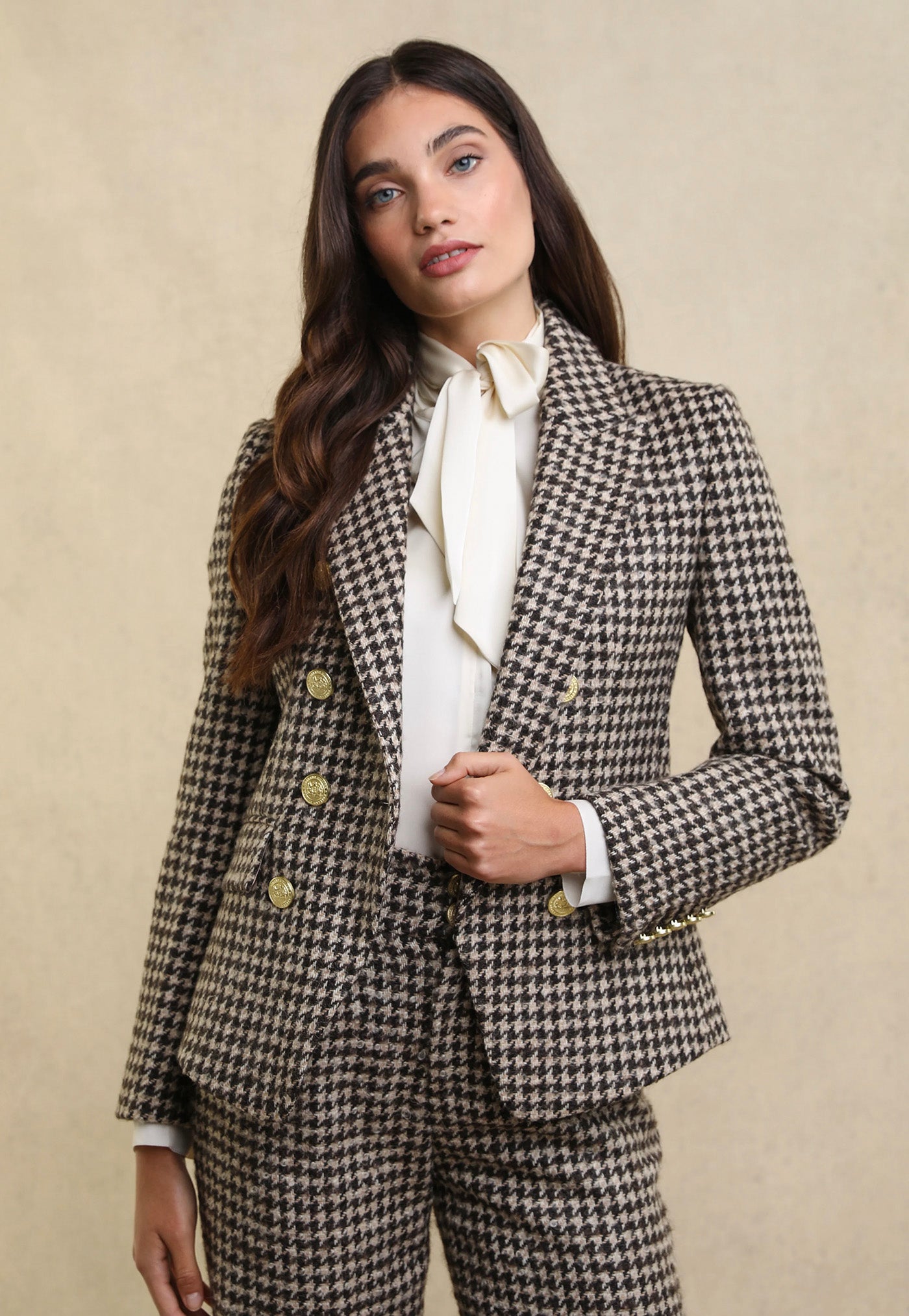 Knightsbridge Blazer - Coffee Houndstooth