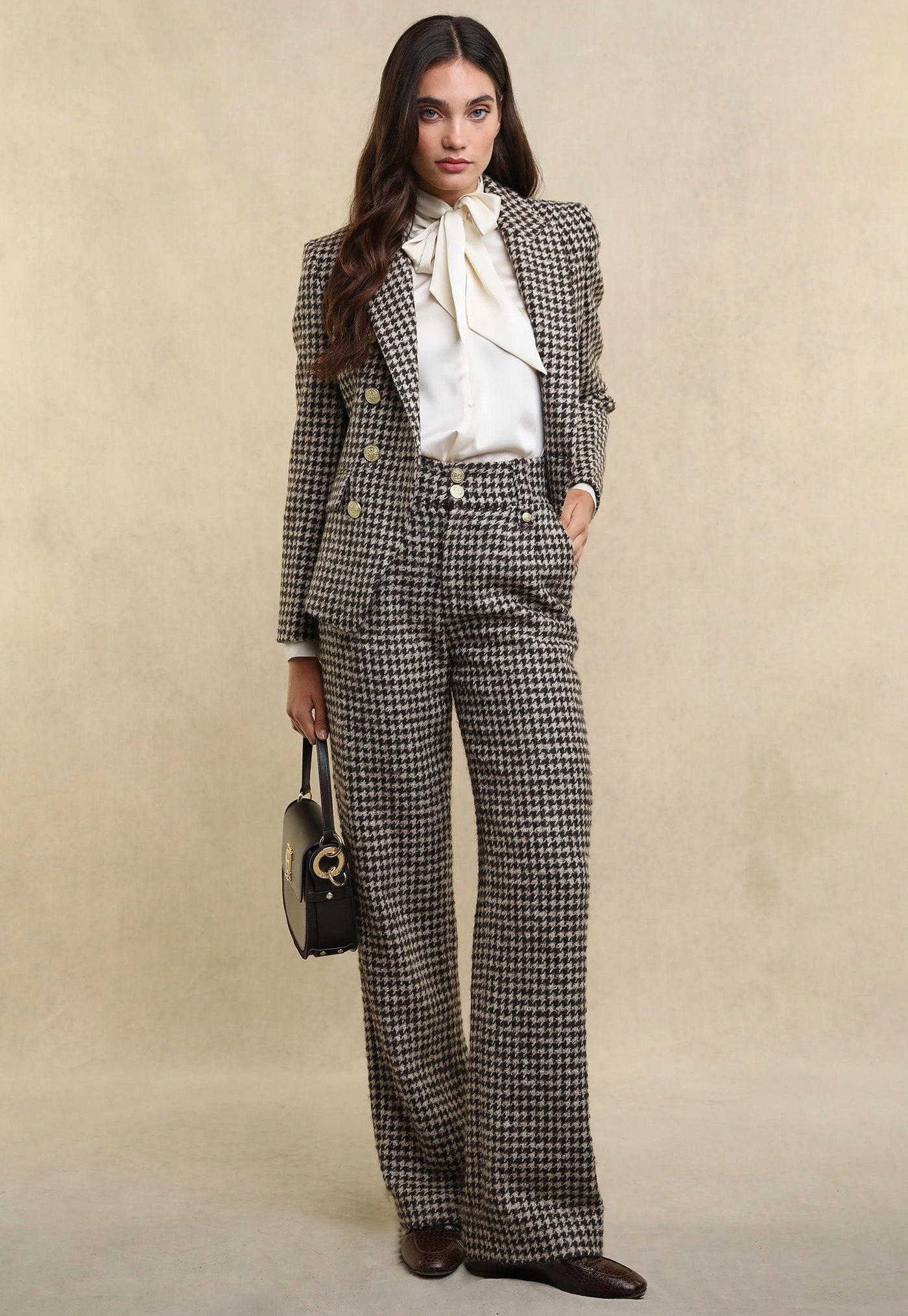 Knightsbridge Blazer - Coffee Houndstooth