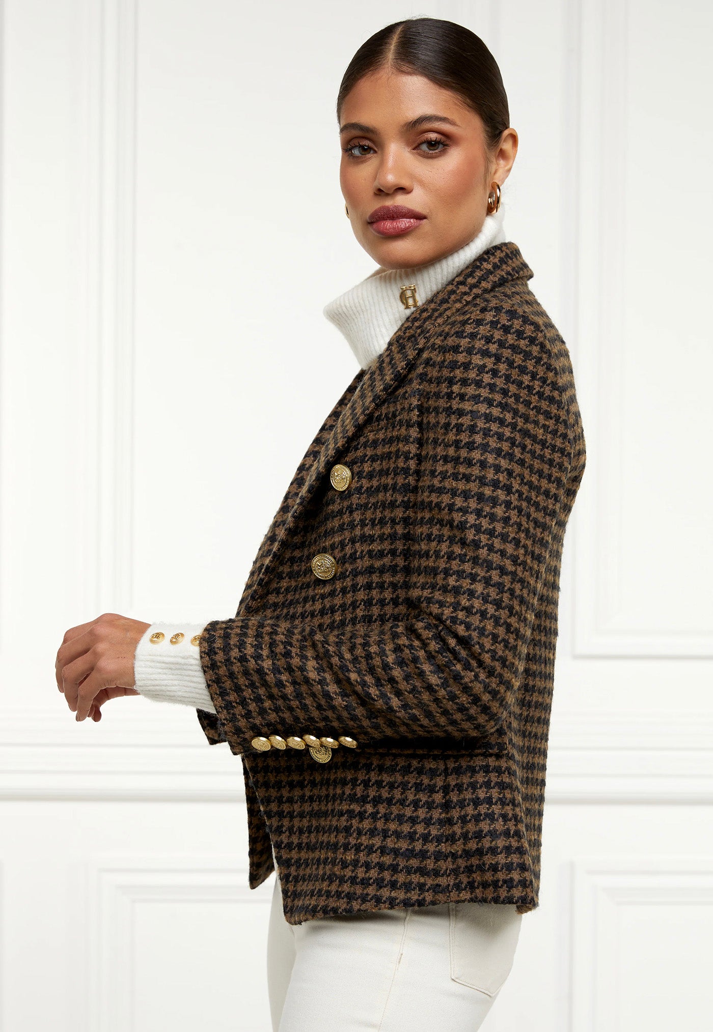 Knightsbridge Blazer - Chocolate Houndstooth