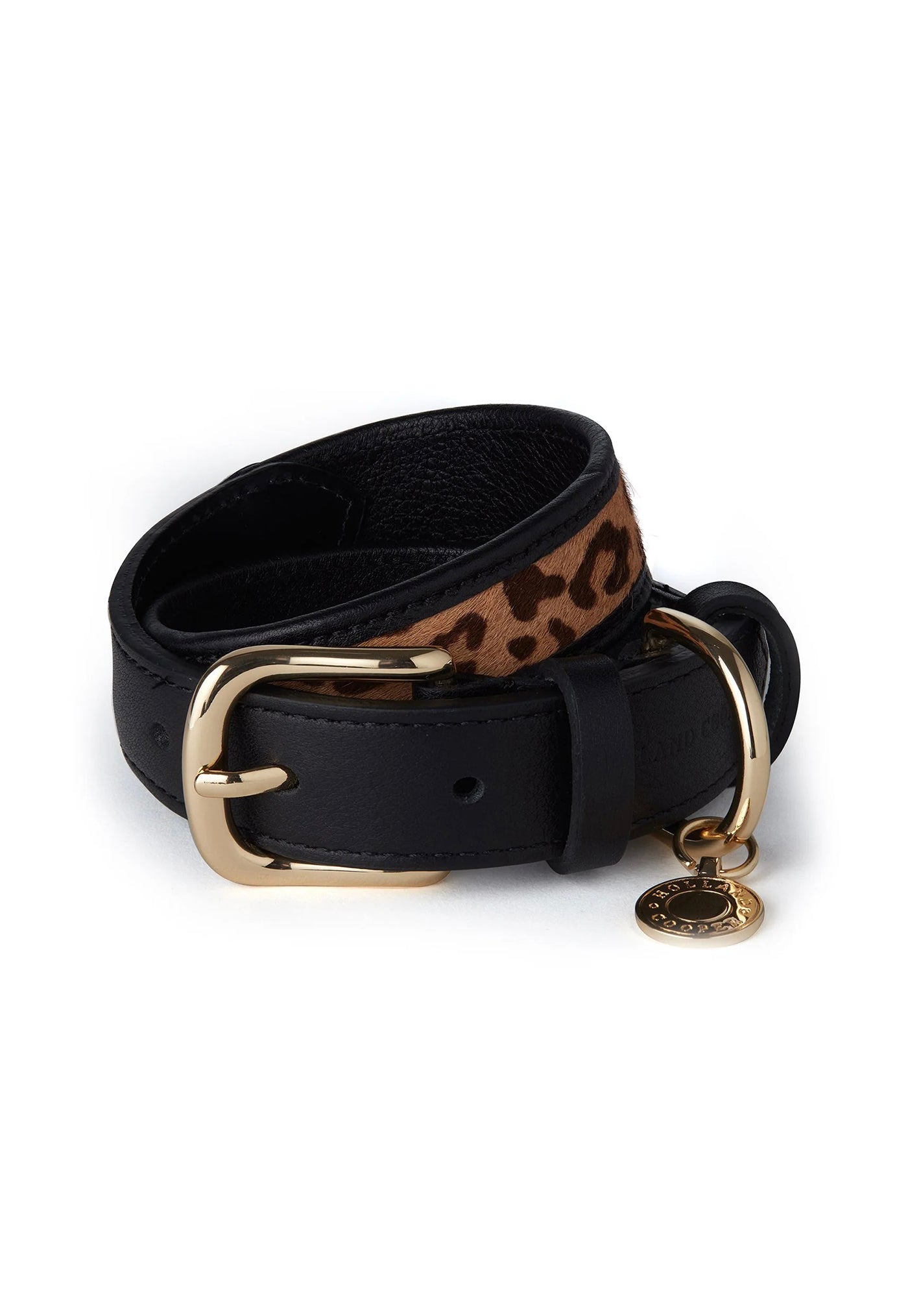 HC Classic Dog Collar - Black & Leopard Pony sold by Angel Divine