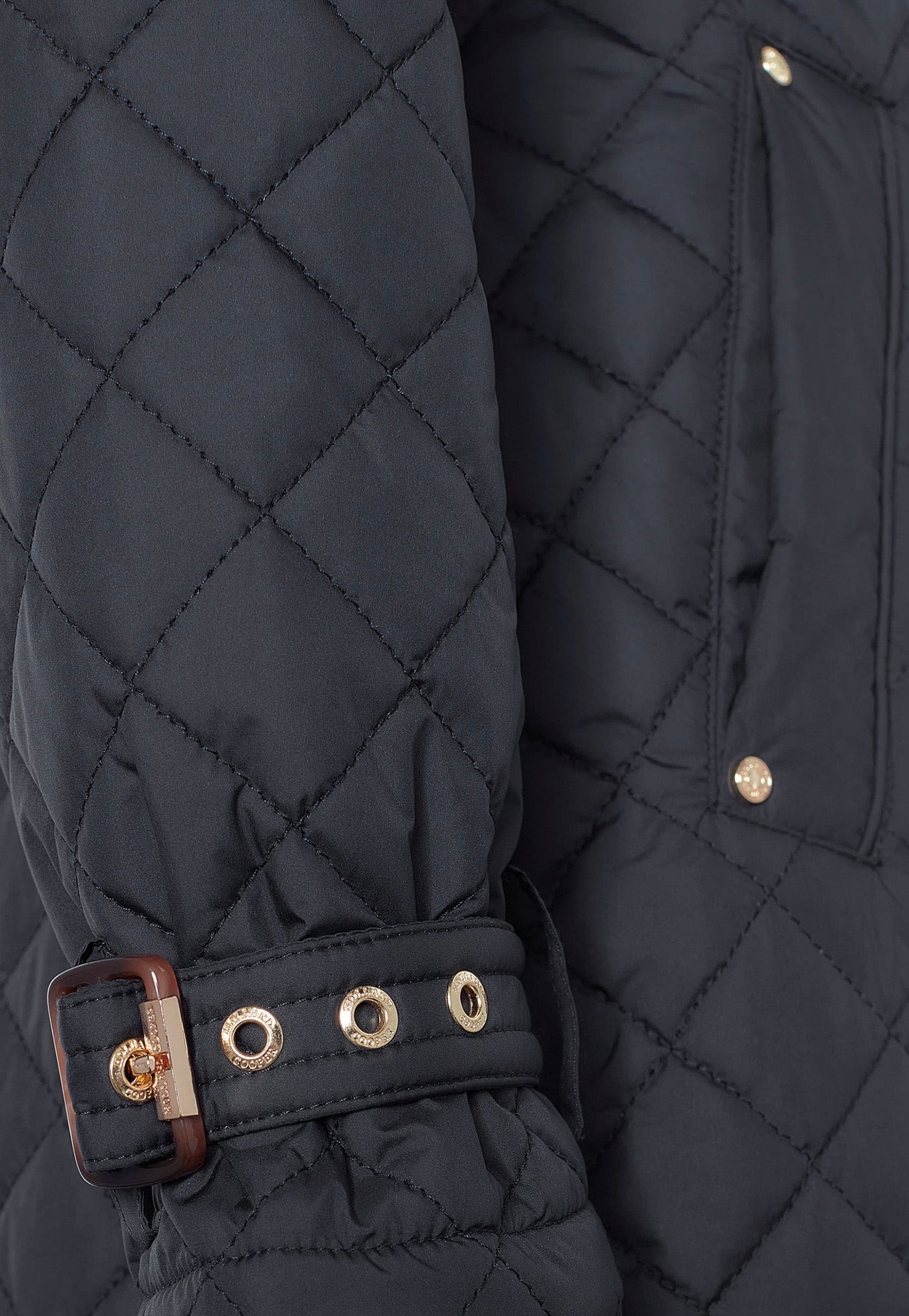 Enstone Quilted Trench Coat - Black Gold sold by Angel Divine