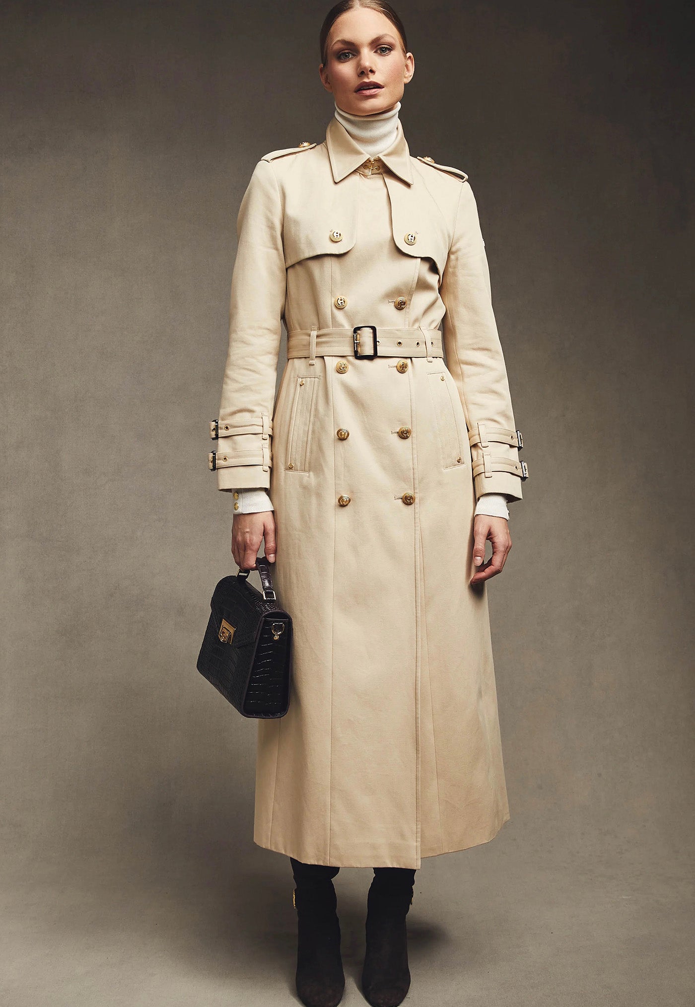 Gatcombe Full Length Trench Coat - Stone sold by Angel Divine