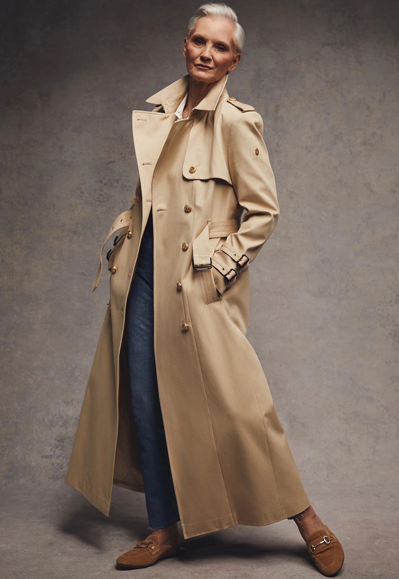 Gatcombe Full Length Trench Coat - Stone sold by Angel Divine