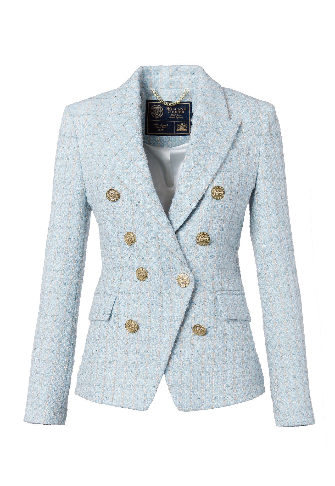 Knightsbridge Blazer - Sky Blue Boucle sold by Angel Divine