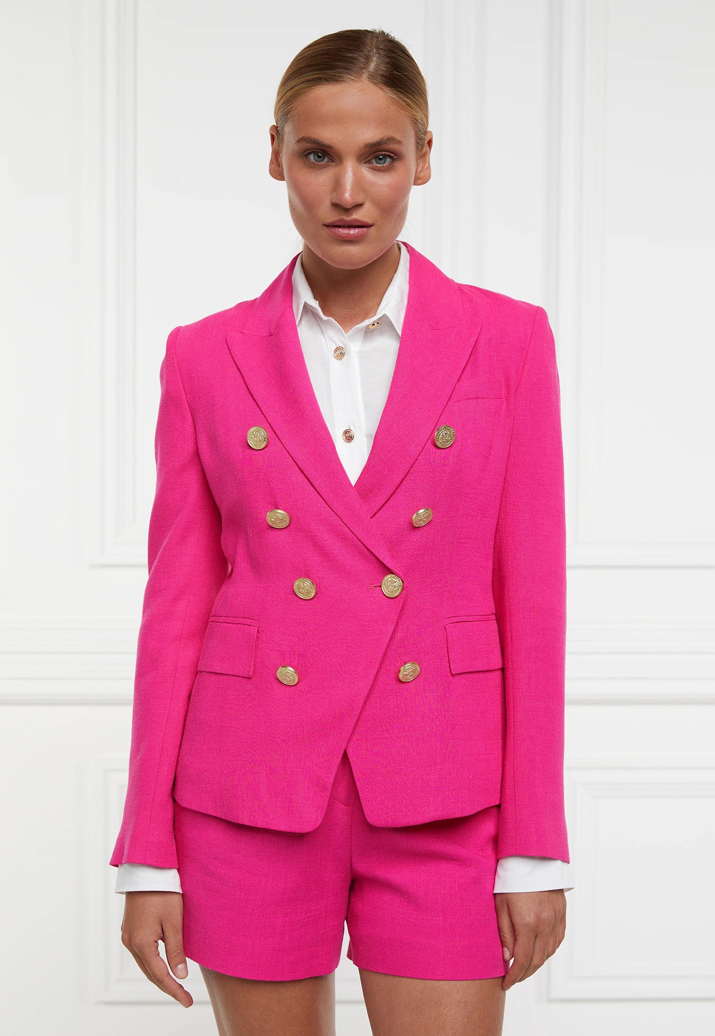 Knightsbridge Linen Blazer - Hot Pink sold by Angel Divine