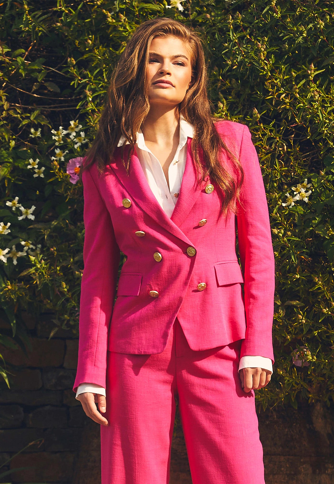 Knightsbridge Linen Blazer - Hot Pink sold by Angel Divine