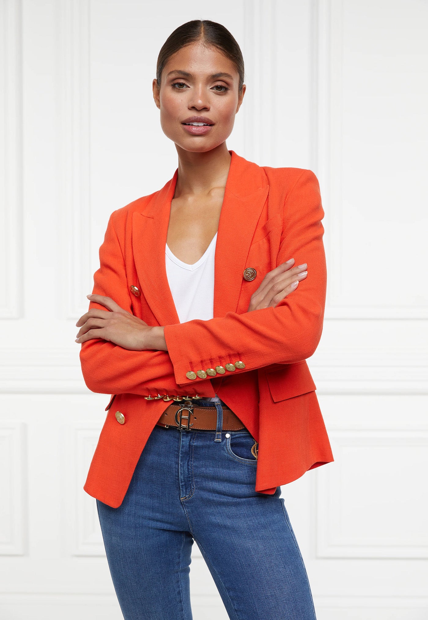 Knightsbridge Linen Blazer - Neroli sold by Angel Divine