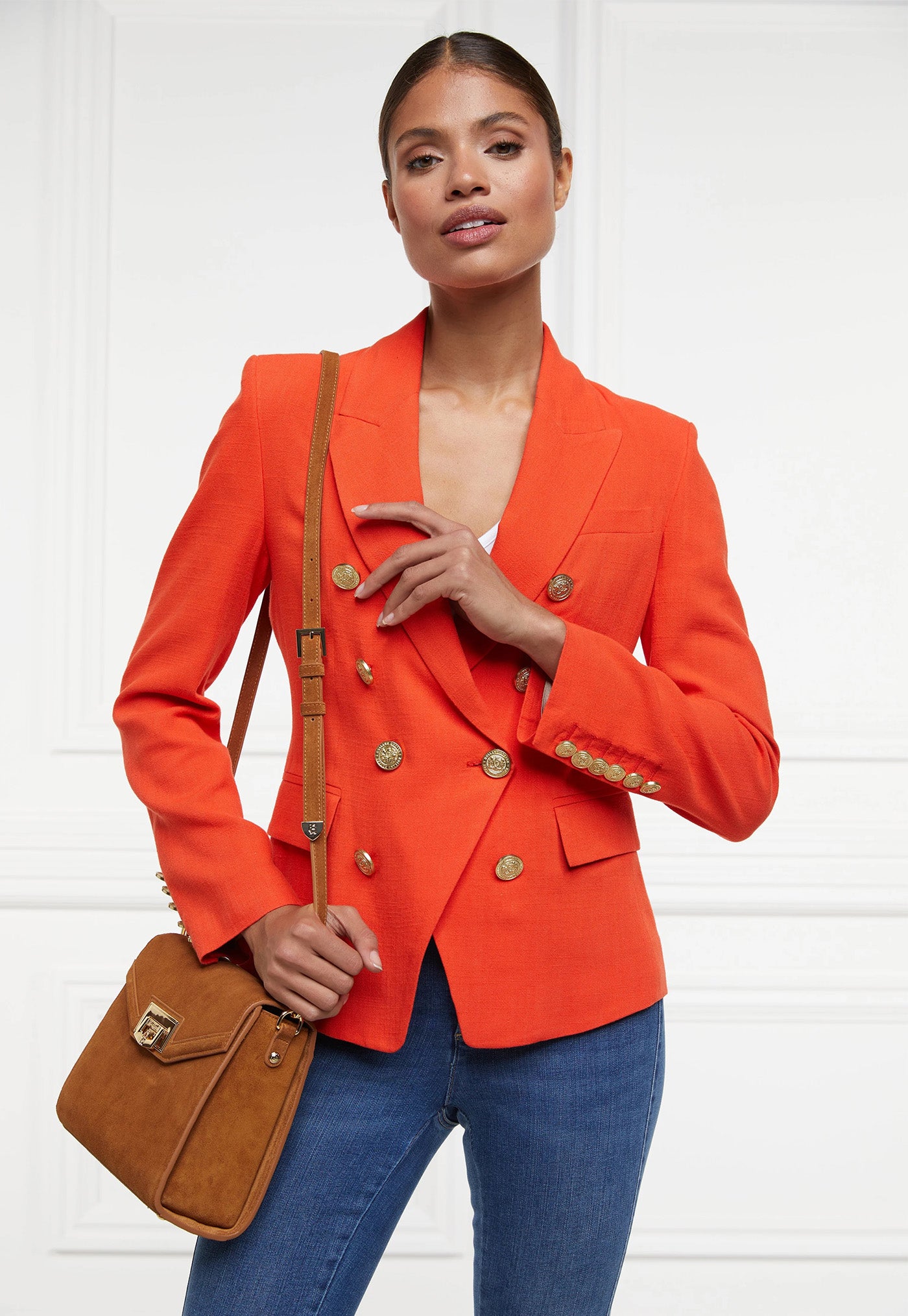 Knightsbridge Linen Blazer - Neroli sold by Angel Divine