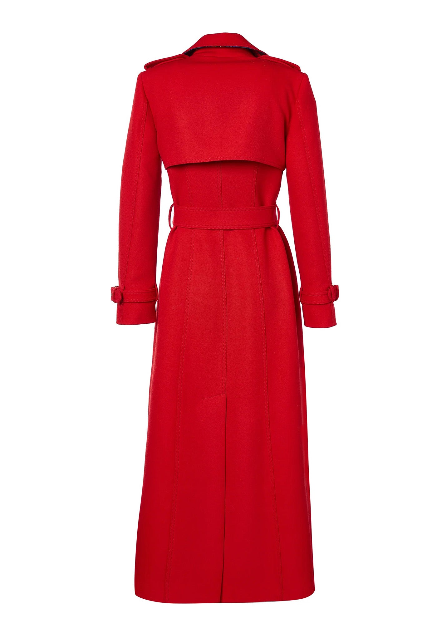 Marlborough Trench Coat Full Length - Red Barathea sold by Angel Divine