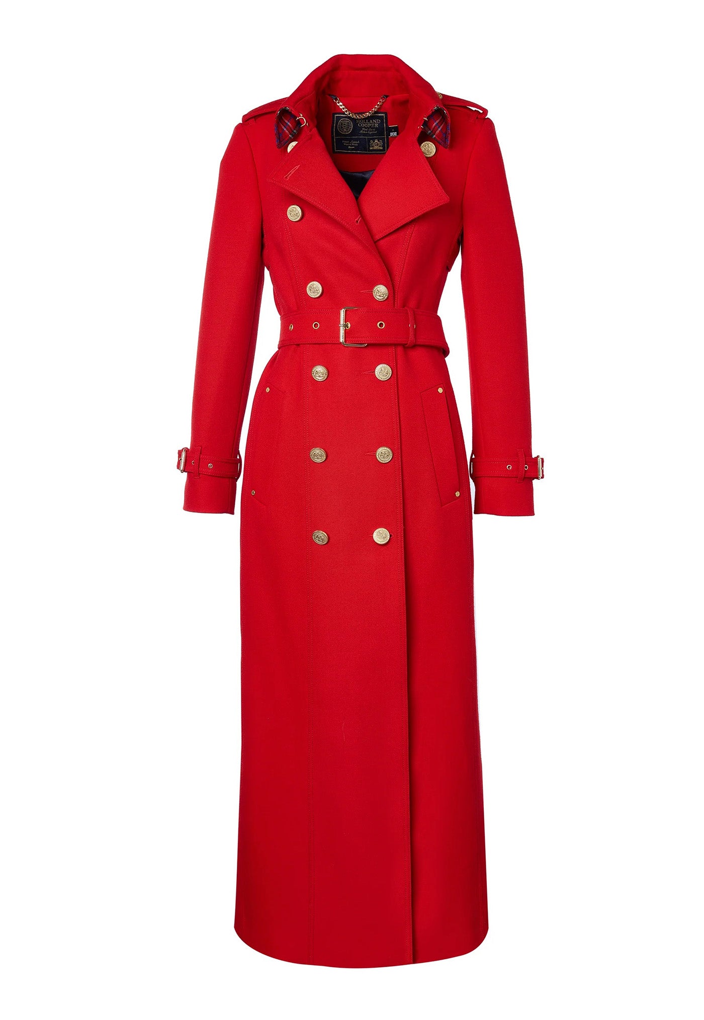 Marlborough Trench Coat Full Length - Red Barathea sold by Angel Divine