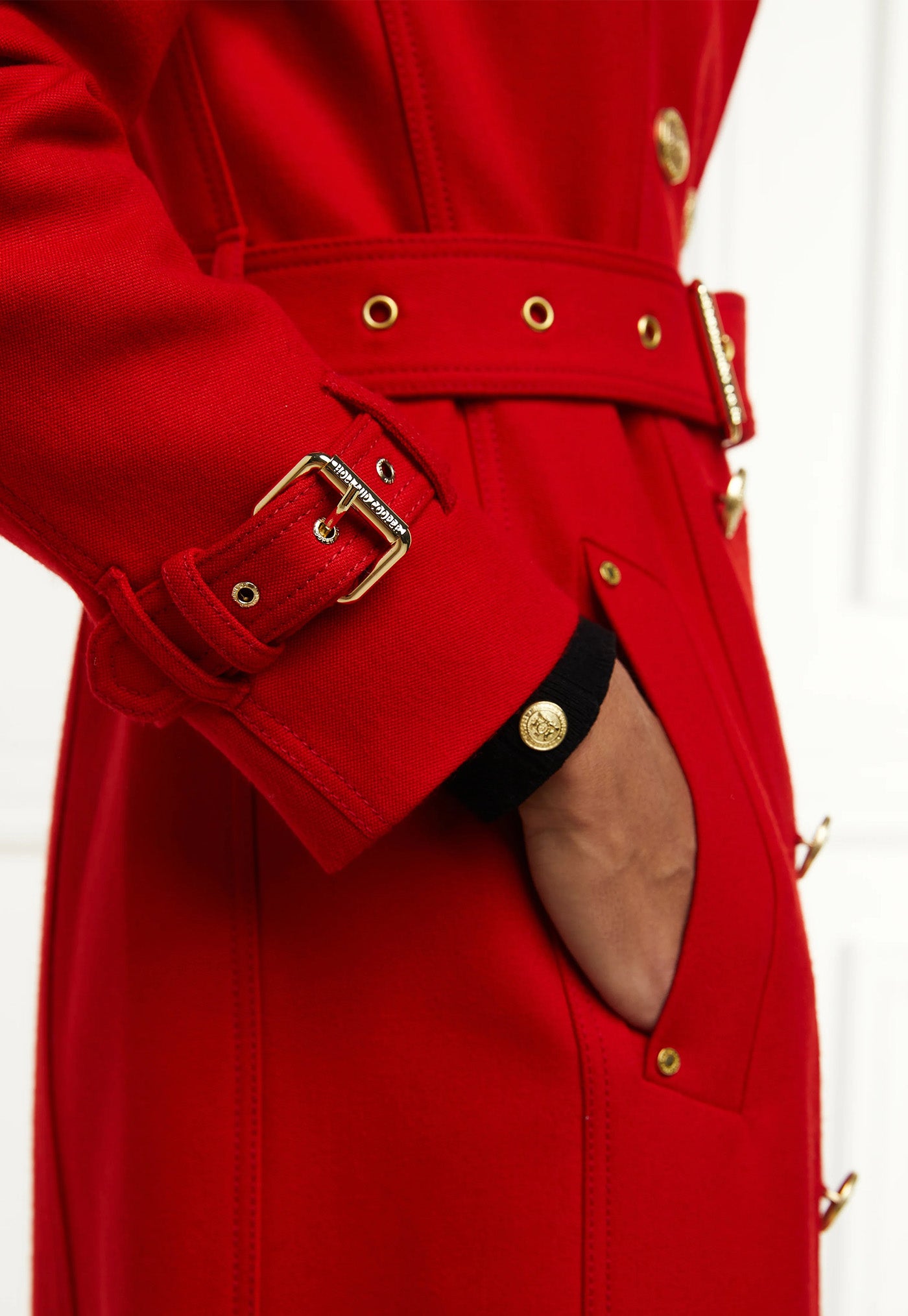 Marlborough Trench Coat Full Length - Red Barathea sold by Angel Divine