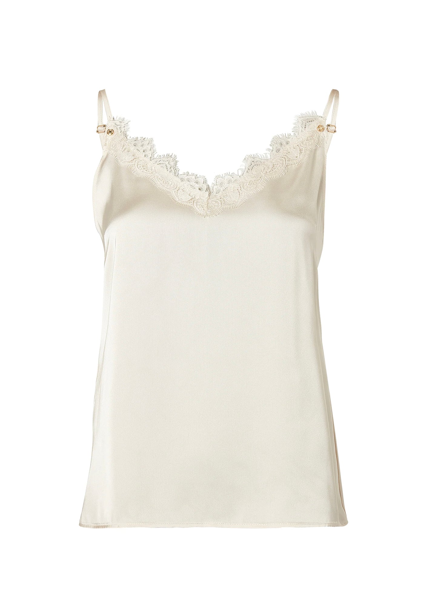 Satin Lace Cami - Oyster