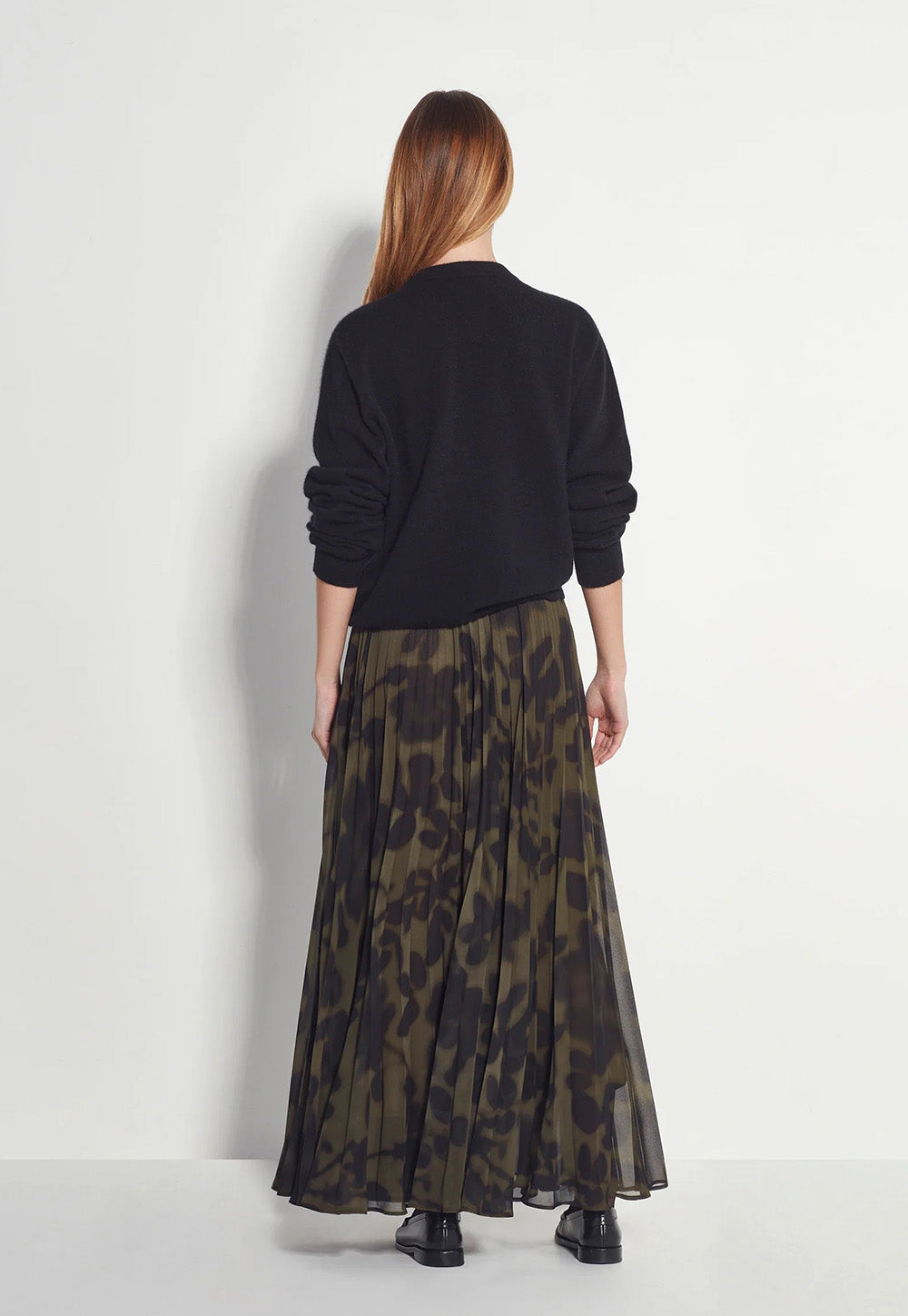 Evelyn Pleat Skirt - Midnight Flora