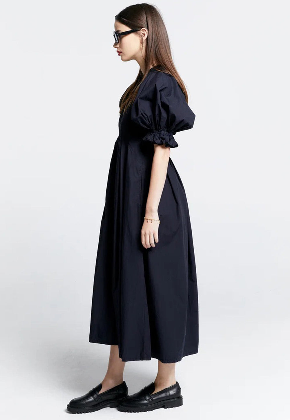 Organic Cotton Melody Dress - Black Shirting